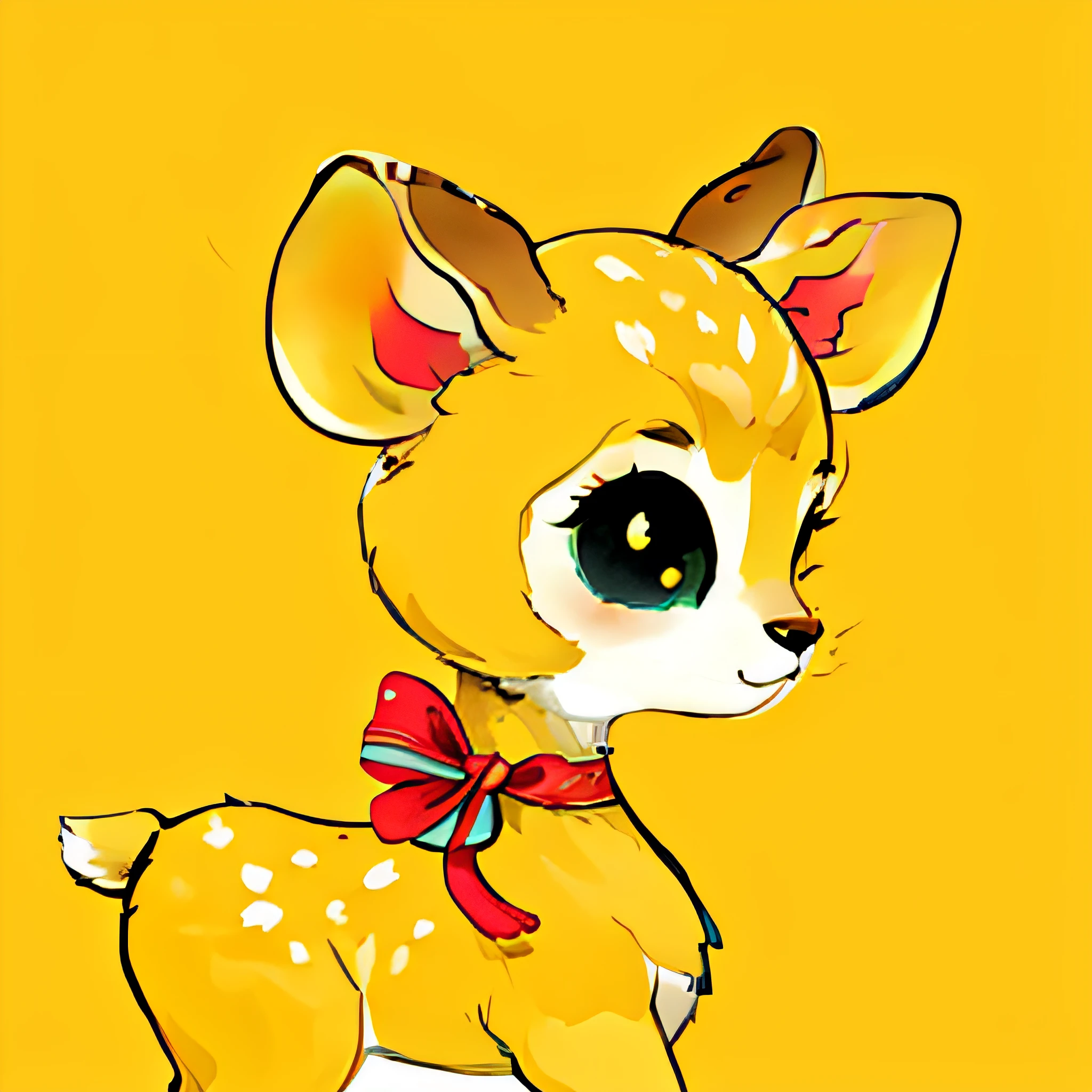 Deer drawing with bow on head, adorable digital art, an anthropomorphic deer, wireless, Anthropomorphic deer, anthropomorphic female deer, cute artwork, lovely digital painting, anthropomorphic deer female, Cute and detailed digital art, cute big breasts, 🐿🍸🍋, cute big breasts, kawaii