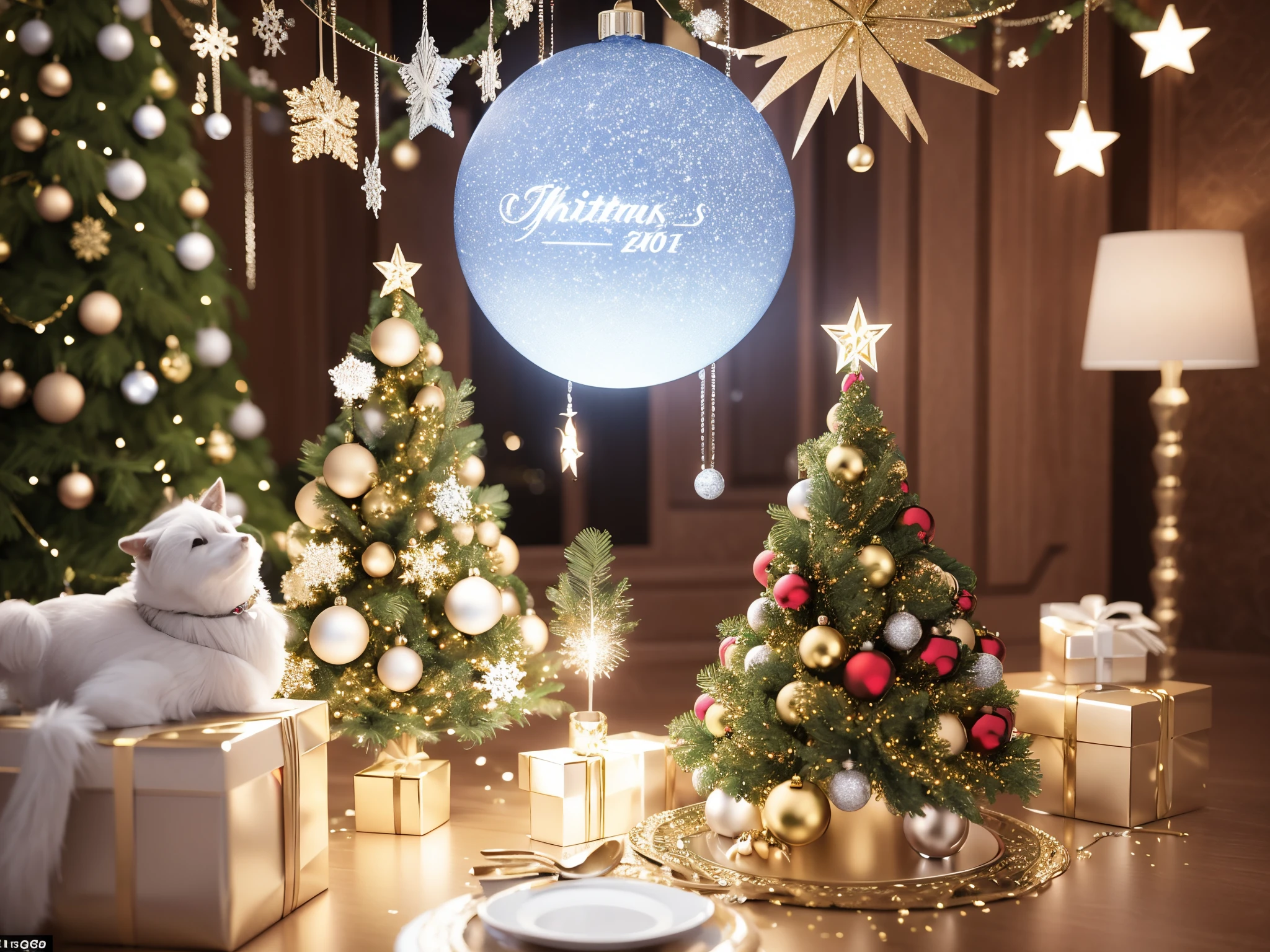 Capture the magic of Christmas with 3D clubs and diamonds transformed into festive decorations. Enhance the holiday spirit in this geometric wonderland