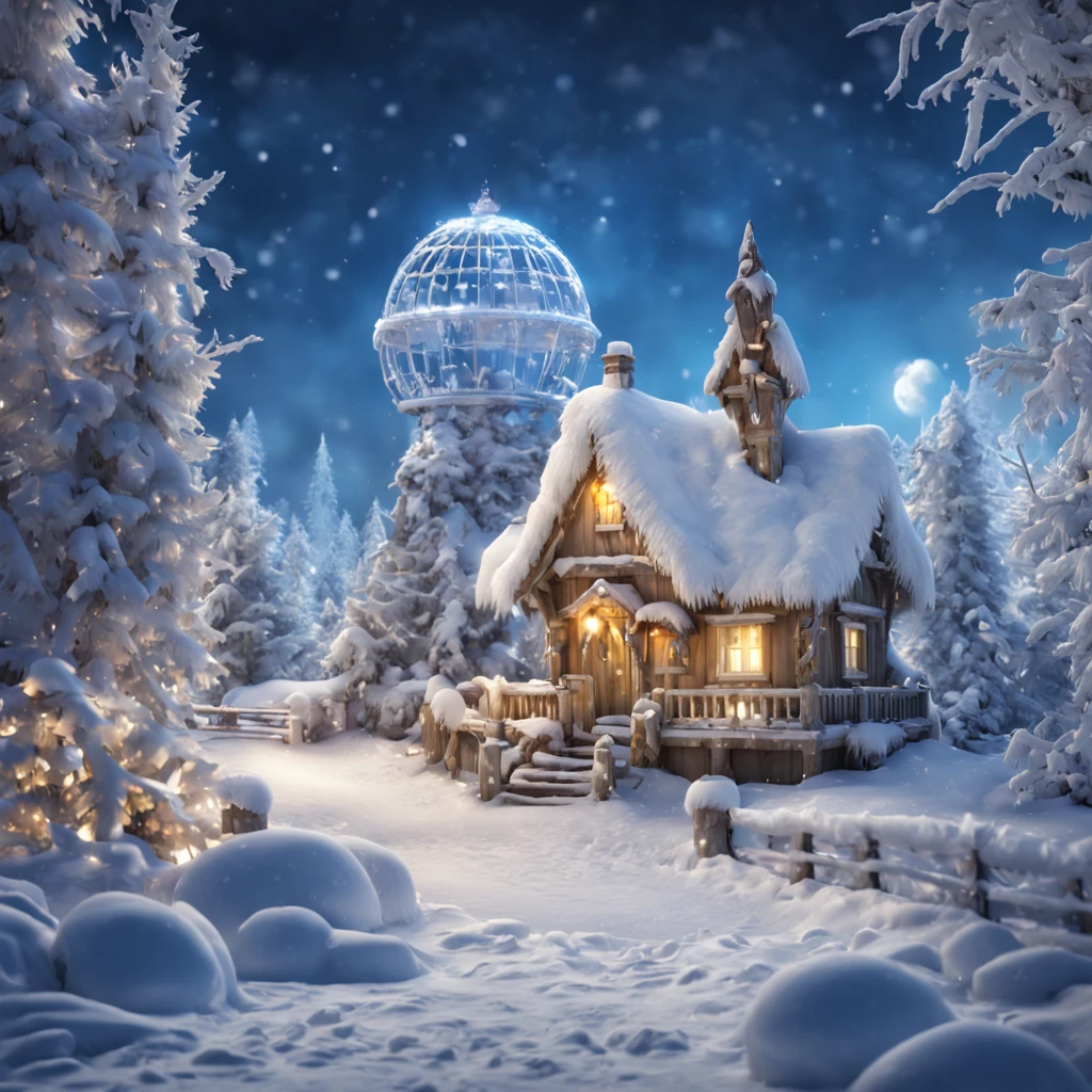 Close-up photo of a magical Winter Wonderland, A winter wonderland with its snowy inhabitants, Winter snow houses and snow creatures, in a fabulous Winter Wonderland, A winter wonderland with its own details, great depth of field, Hi-Def, Extremely realistic, Extremely detailed, cinematic treatment, HDR, Photorealistic, tmasterpiece