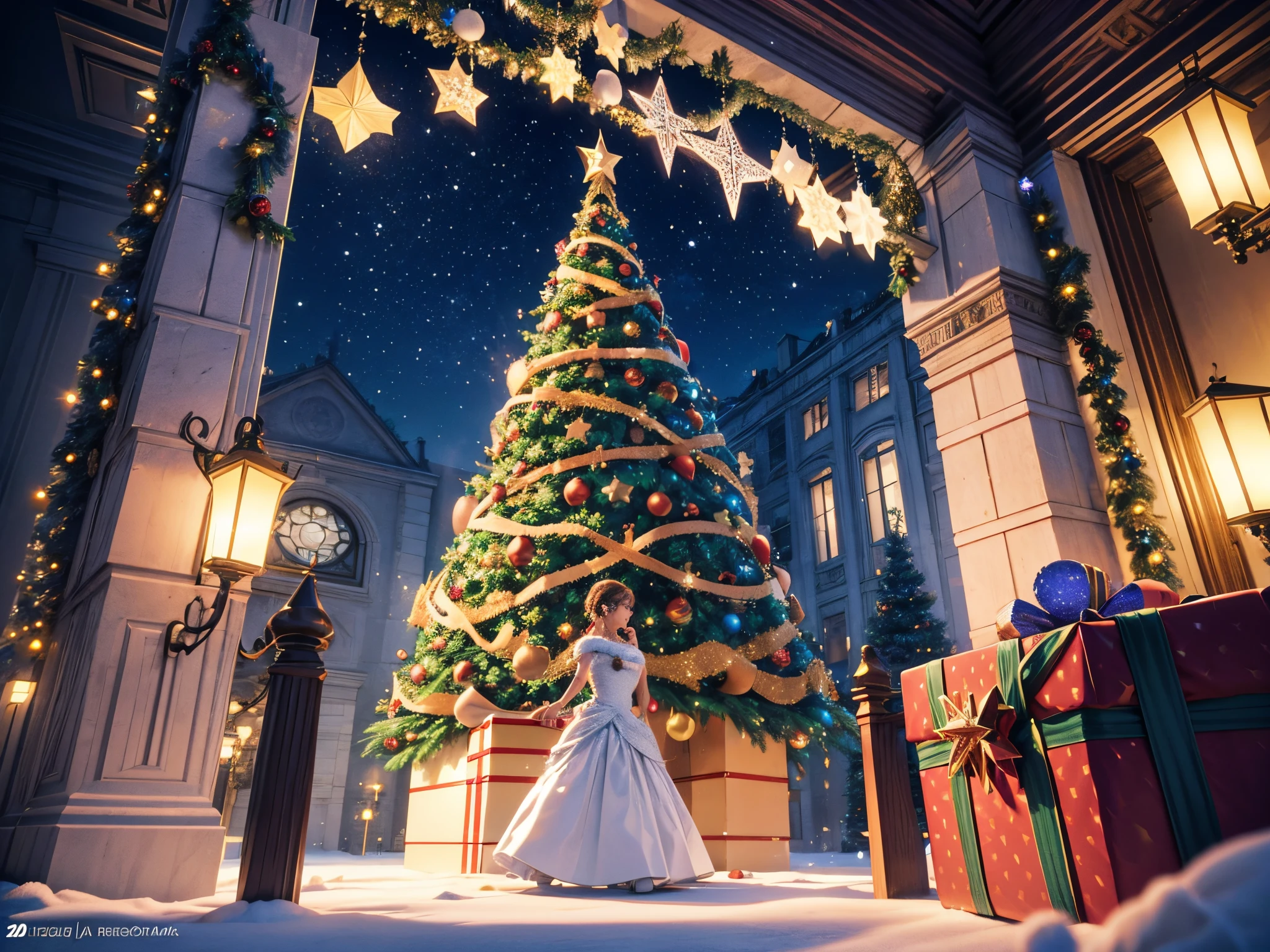 Capture the magic of Christmas with 3D clubs and diamonds transformed into festive decorations. Enhance the holiday spirit in this geometric wonderland