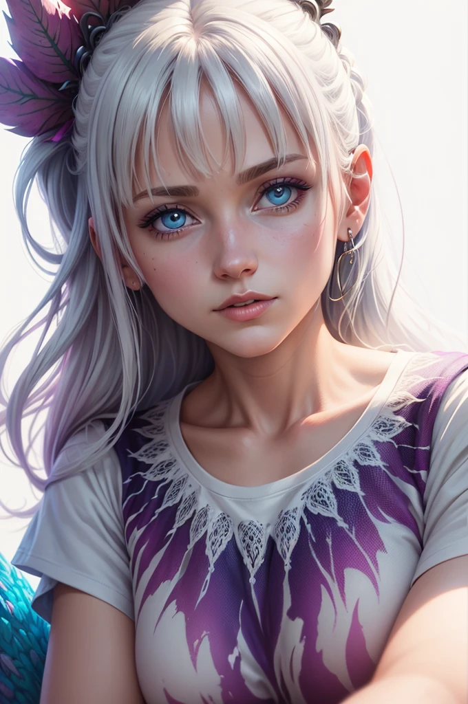 Close Up High Color Painting Fantasy Sketch Imagination Drawing Art T-shirt (((White background only) (Written by Karen Griffiths White background only))), Crazy Detail, intricate detailes, very smooth details, Cinematic lighting, exposure blend, nffsw, Saturated colors, 8K,