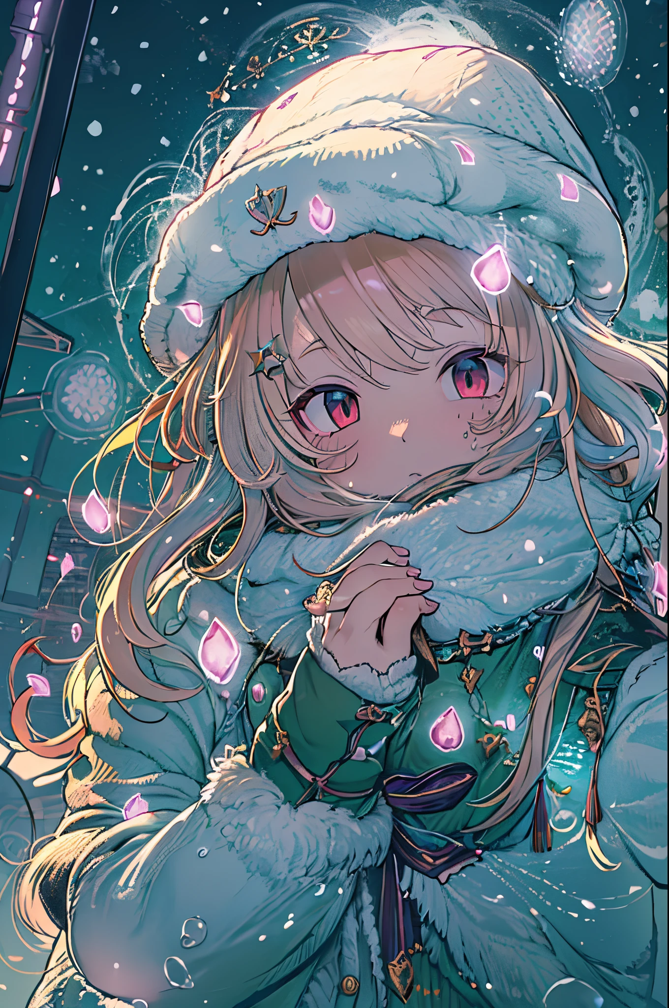 masutepiece、One girl、Winter gear、Antarctic base、Looking up at the Northern Lights