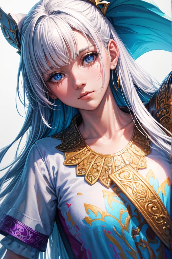 Close Up High Color Painting Fantasy Sketch Imagination Drawing Art T-shirt (((White background only) (Written by Karen Griffiths White background only))), Crazy Detail, intricate detailes, very smooth details, Cinematic lighting, exposure blend, nffsw, Saturated colors, 8K,