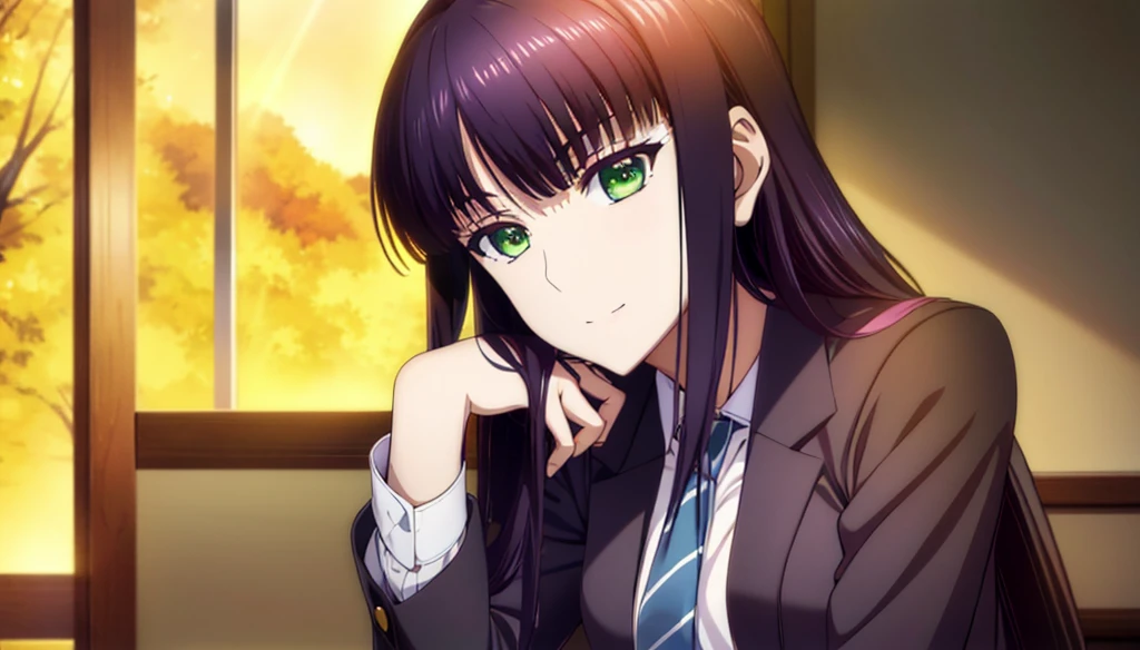 beautiful anime high school girl,Seductive anime dick girl, anime visual of a young woman, Anime Best Girl, anime girl with long hair and green eyes,, Seductive anime dick girl, nffsw,hiquality,Connect ticker and 8K, hight resolution,Very detailed CG, High quality shadows, Detail Beautiful delicate face, Detail Beautiful delicate eyes,BREAK(Wallpapers with highly detailed 8K),(Highly detailed CG 8K wallpaper),Makima (chain saw man),Sukasaha (Fate/grand order),Shimohira Reihua ,Hi-Res,Very delicate and beautiful CG illustration,top-quality,beautiful thigh,big breasts thin waist,(((masutepiece))), (((Best Quality))),8K,32K,​masterpiece,beautiful alluring anime woman,ultra-definition,ultra-detailliert,hight resolution,a hyperrealistic schoolgirl,masuter piece, Best Quality, High quality, High Definition, high quality texture, high quality shadow, high detailing,finely detail,A teenage girl,1girl in,High school students,Solo,Soio,Only one person,Alone,One Person,taki,Mature atmosphere,Leg length,neat and long legs,8 Head Body,stature:171cm,Mature girls,Reddish-purple hair,Reddish-purple hair,Purple hair,cassis colored hair,silky and smooth hair,Colorful hair,Straight hair,Smile,Cool Beauty,Beautuful Women,Neat face, Beautiful realism,Seductive look,Bewitching look,serene expressions,beautiful hairl,She wears a necklace around her neck,Necklace,bead necklace,magatama accessories,A slight smil,Colorful eyes,green colored eyes,Jade-colored eyes,beautidful eyes,Bright eye,Delicat eyes,Eyes Like Gems,Jade Eyes,Hanging eyes,(Green eyes:1.5),Seductive face,Watching the viewer,Model photo,simple background,Black hair, longeyelashes, lightsmile, Reddish-purple hair, cassis colored hair, Hairpin, lightsmile, Seductive smile, Jade-colored eyes, PUPILS SPARKLING, Hanging eyes, multicolored eyes, Anime style, Hyper-Realism, Realism, Anime, 8K, Super Detail, ccurate, Best Quality, 16 K, Anatomically correct, ccurate, nffsw, 16 K, hight resolution, Best Quality,　((White collared shirt)),Button shirt,neck tie,Red tie,校服,High school students,blazers,School Sweater,Dark grey sweater,plaid skirts,Hands folded behind your back,is standing,elegant look,during daytime,Sunlight,school buildings,hallway,is standing,Leaning against the wall,Put your hands behind your back,early evening,Sunset outside the window,After school,Watching the viewer,‎Classroom,school building school,After school