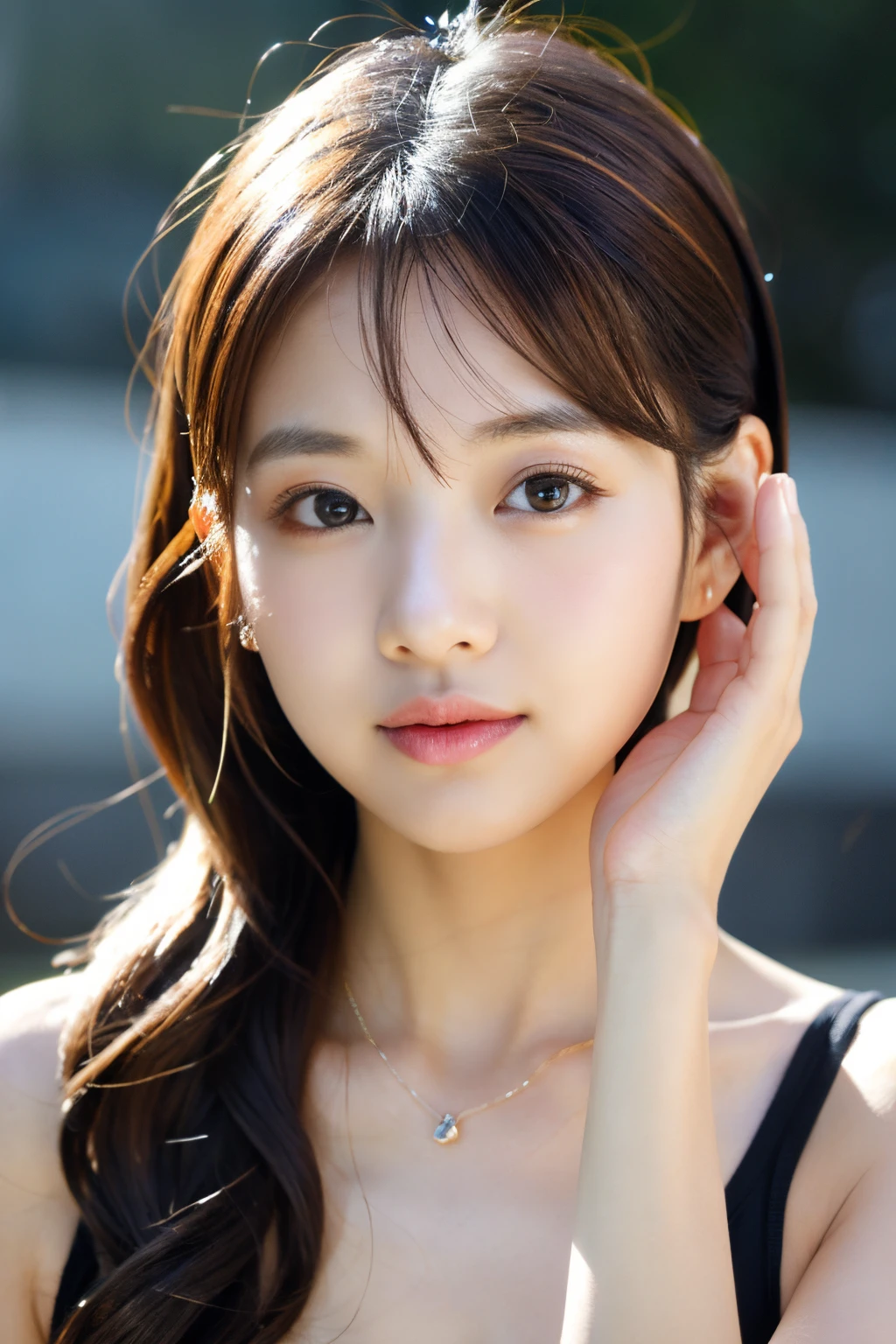a beauty girl、barechested、srestrained