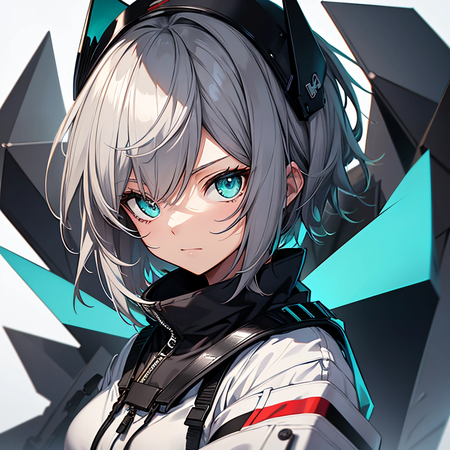 Anime girl with blue eyes and a black and white outfit - SeaArt AI