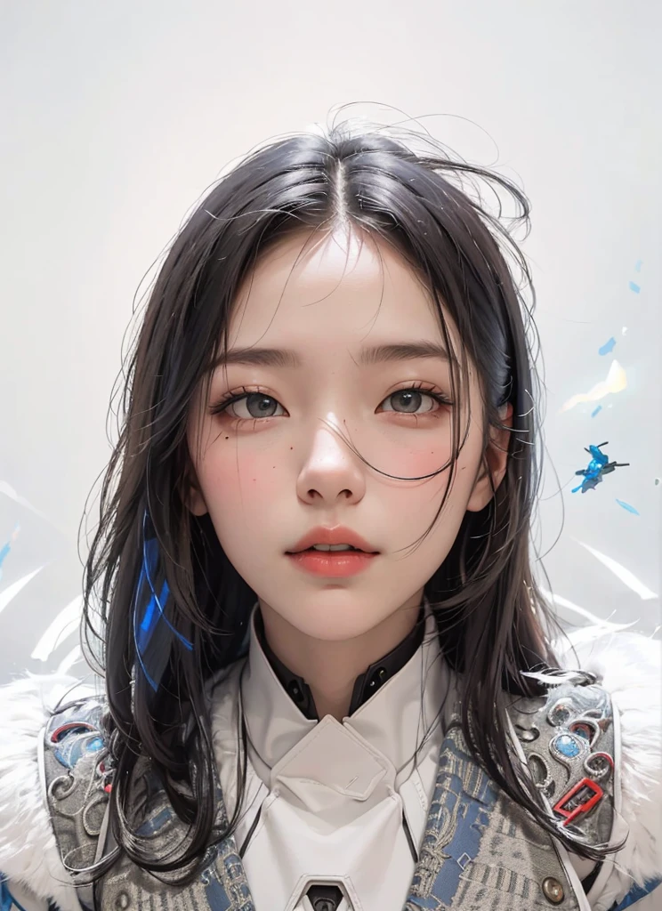 Highest image quality, Excellent details, 超高分辨率, (actual: 1.4), The best illustrations, Offer details, Highly concentrated 1girl, Have a delicate and beautiful face, Wearing a black and blue mech, wearing a mech helmet, keep direction, riding motorcycles, The background is a high-tech light scene of the future city.