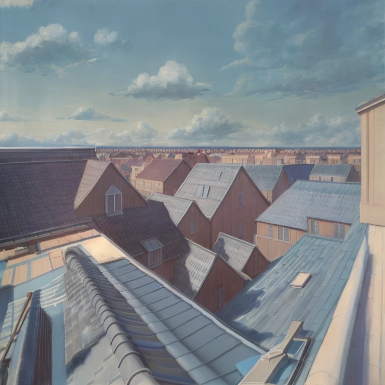 There are a lot of people standing on the roofs of buildings, Rene Magritte. Detailed pubic hair, Rene Magritte. the ultra-detailed, Magritte painting, rene magritte, rene magritte, Rene Magritte style, Inspired by Rene Magritte, Inspired by Rene Magritte