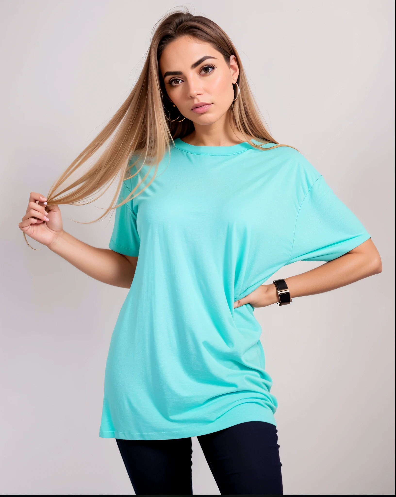 uma mulher de camisa cinza e shorts pretos posando para uma foto, camiseta azul apertada, camisa cinza, vestindo uma camiseta, modern Roupa casual, Manga curta, camisa apertada, Basic clothes, Minimal clothing, Roupa casual, camisa azul, dark camisa azul, roupas modernas casuais, vestindo uma camiseta muscular, wearing camisa apertada, roupas simples, roupas realistas