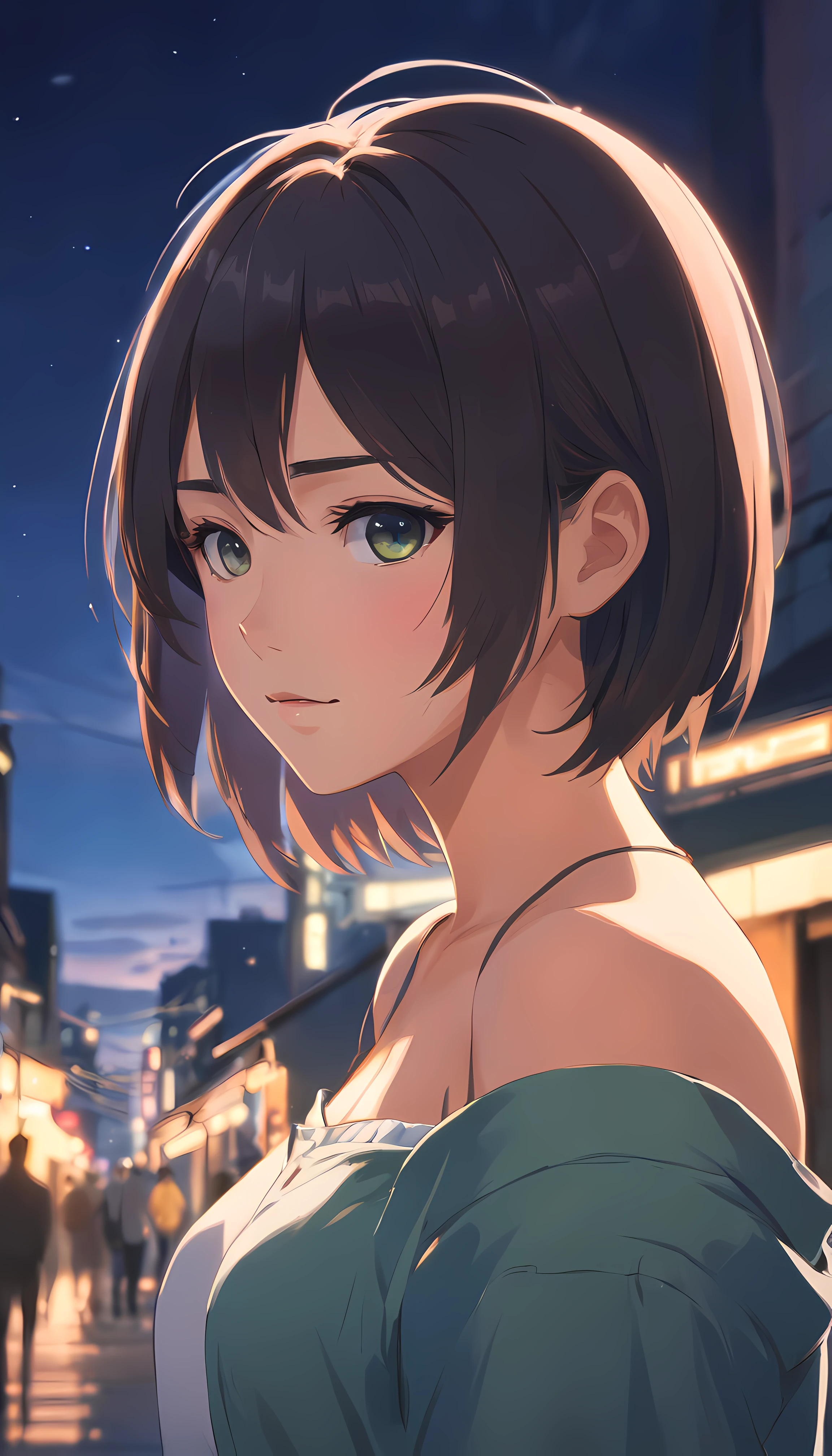 Best quality, masterpiece, ultra high res, (photorealistic:1.4), raw photo, 1girl, offshoulder, in the dark, deep shadow, low key, cold light