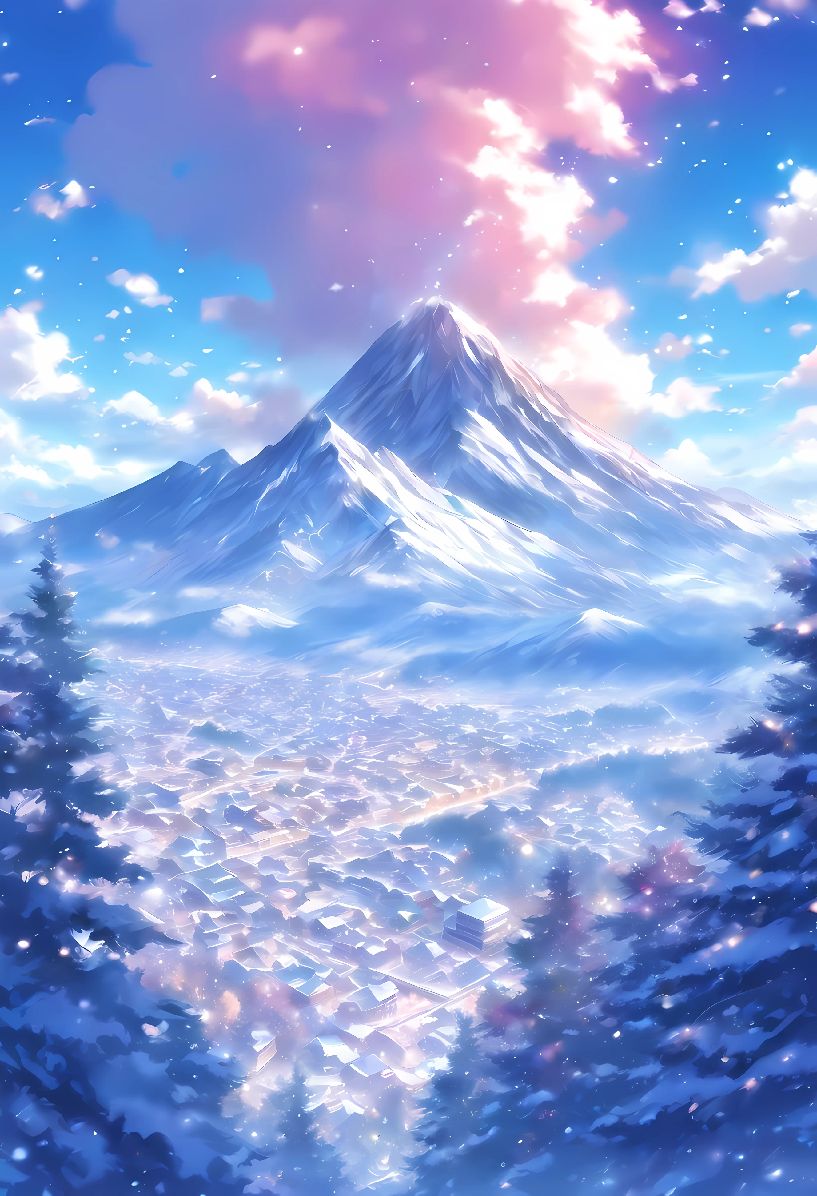 (((tmasterpiece))),Best quality, snow mountains, scenecy, sky sky, Outdoor sports,
