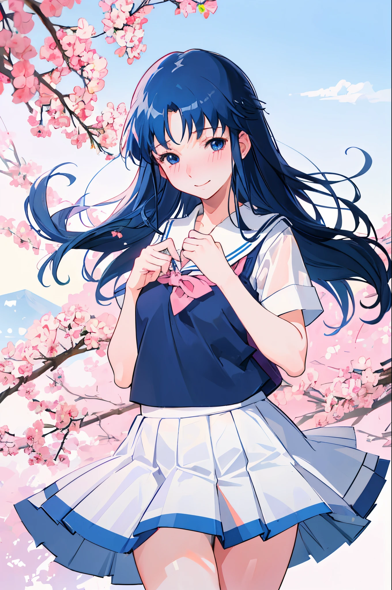 (masterpiece, best quality:1.2), cowboy shot, solo, 1girl, fujiwara aya, lahiny blue eyes, blush, looking at viewer, school uniform, white shirt, pink panties, bottomless, small chest, bare legs, smile, embarrassed