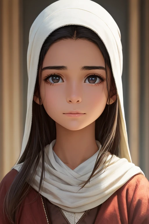 Sara, de 20 anos, is a young Christian girl with an unshakable faith. 4k resolution, ultra realistic Your eyes reflect determination ( olhos detalhados ), but also compassion. Ela possui cabelos castanhos que caem suavemente sobre os ombros, e sua pele tem uma tonalidade radiante. (( melhor qualidade)) The expression of hope on his face contrasts with the challenges he will face. (((-nudez)))