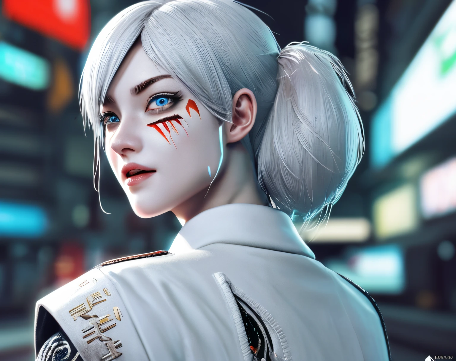 (on the moon, spaces, looking back into earth), White hair, Volumetric lighting, White jacket, glowing headphone, Cyberpunk, Futuristic, multi-color eyes, Detailed eyes, Hyper Detailed,lightsmile,Three people standing、solemnity、
Highly detailed, Beautiful, detaile, ultra-detailliert, Best Quality, Convoluted, Hyper-Realism, sharp, Digital Illustration, Detailed, Realism, Convoluted, 4K, 8K, Trending on ArtStation, Good anatomy, Beautiful lighting, Award-winning, Photorealistic, Realistic Shadows, Realistic lighting, Beautiful lighting, 光线追踪, Intricate details, Moody, thirds rule, masutepiece, (Illustration:1.1), Highly detailed CG, Unity, 8K Wallpaper:1.1), Beautiful face, Highly detailed face, A hyper-realistic, masutepiece, Bokeh, Extremely detailed, Convoluted, zoomout,
Colorful, Vibrant colors,, Side view,