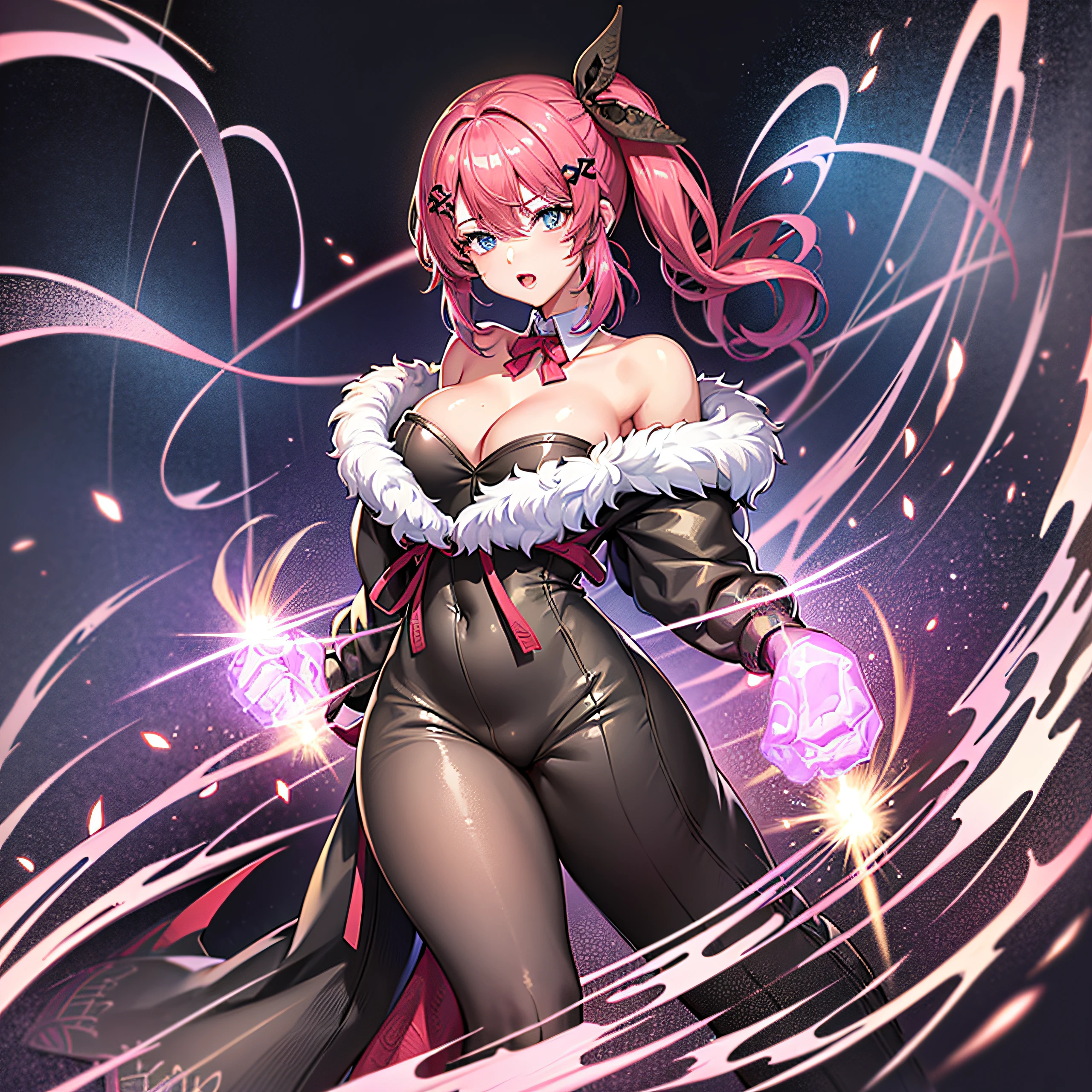 1girl in, (masutepiece),(Ultra-detailed),(Best Quality), (beautiful detailed shiny eyes:1.1), (highlight in eyes:1.2), (High color saturation:1.1),(hight resolution,Best Quality:1.2),Kuramochi Melt,Beautiful detailed eyes,long red hair with one red highlight,Beautiful detailed lips,extremely detailed eye and face,long eyelashes,long white bed,Black bunny suit,Engaging pose,body is tilted towards the viewer, Naked