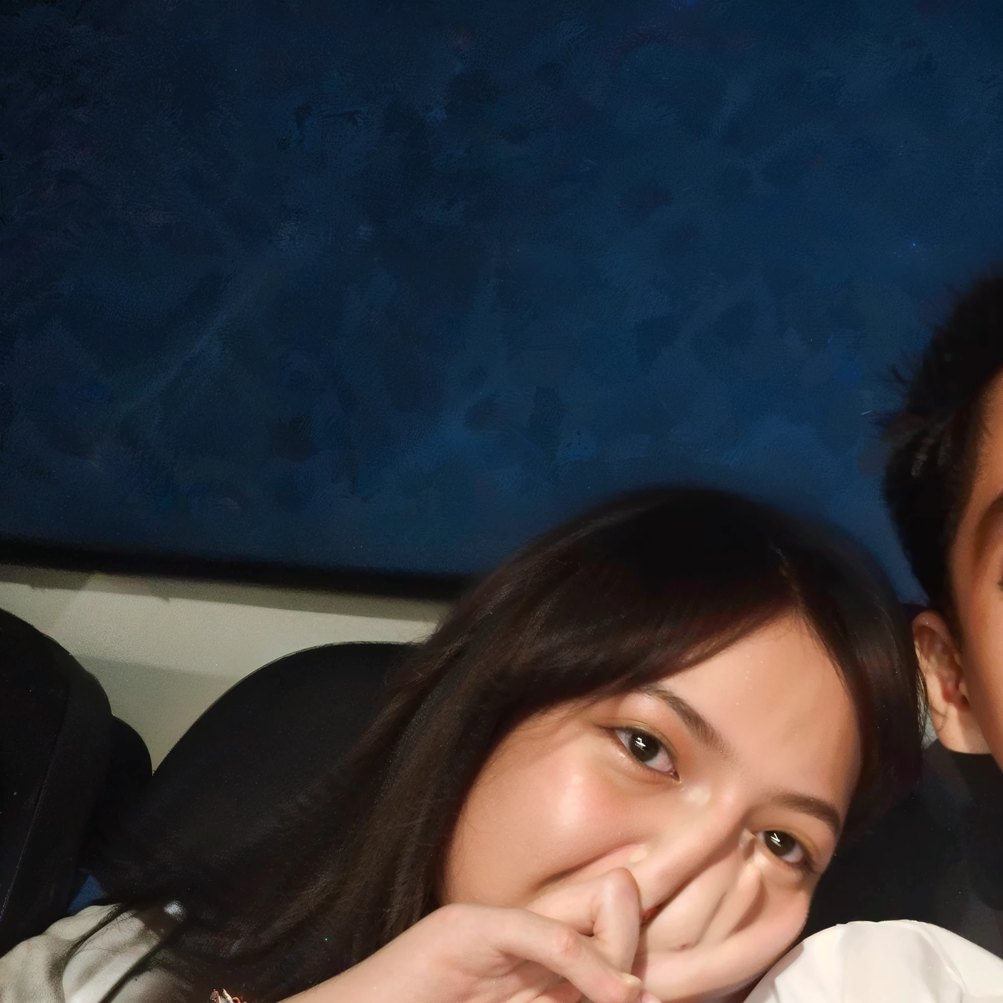 there are two people that are sitting together in a car, with her long, in love selfie, pablo carpio and jordan grimmer, selfie photo, selfie shot straight on angle, long distance photo, selfie, jordan grimmer and natasha tan, happy couple, leaked photo, with wart, tyler edlin and natasha tan, vacation photo, in background