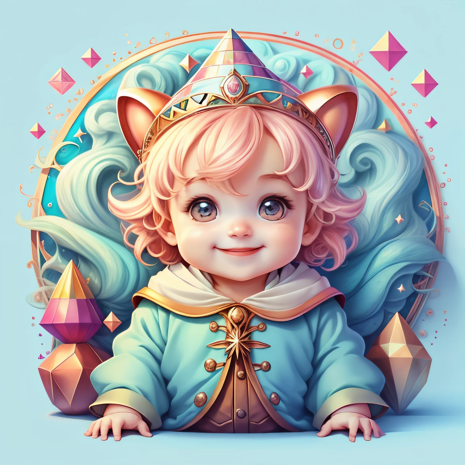 (cute baby wizard smiling in an enchanted florest) Munchkin,Geometric multidimensional wall portrait, livro de arte, Tchibi,
Yang08k, Beautiful, Colouring,
Obras, of the highest quality, best quality, Arte Oficial, Beautiful and Aesthetic,