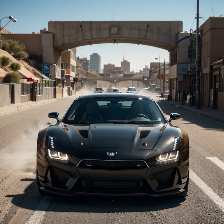 1. A sleek sports car speeding through the neon-lit streets of a futuristic cityscape.
2. A vintage racing car navigating sharp turns on cobblestone streets against a backdrop of historic buildings.
3. A high-performance rally car kicking up dust as it races through a sun-drenched desert environment.
4. A supercar racing through a tunnel with vibrant city lights reflecting off its polished exterior.
5. An off-road 4x4 tackling an obstacle course amidst skyscrapers, showcasing the contrast of nature and setting.