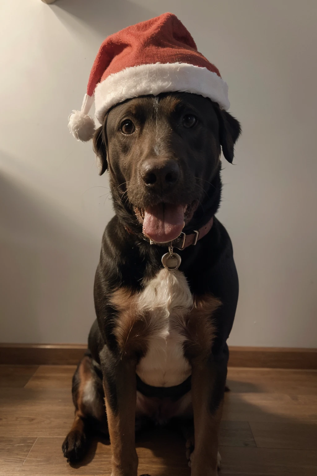 perro con gorro de navidad