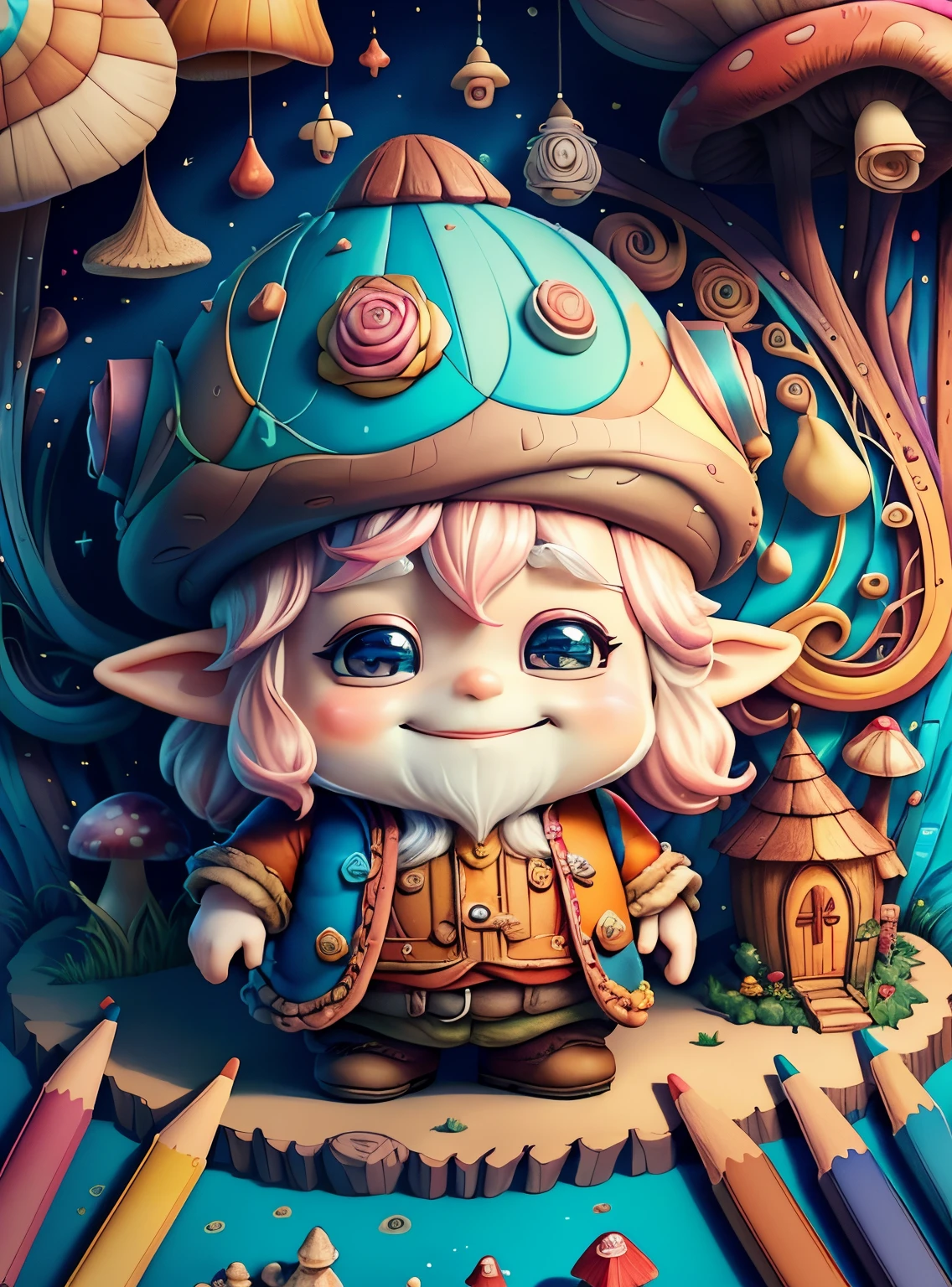 ((cute gnome smiling with mushroom house)) - Criador: Walt Disney2023) ), ,, ( Walt Disney acolchoamento ,multidimensional geometric wall PORTRAIT, arte, Chibi,
Yang08k, lindo, Colouring,Rose
Primary works, qualidade superior, melhor qualidade, Arte Oficial, Beautiful and Aesthetic,)) ), ,,  Walt Disney acolchoamento ,multidimensional geometric wall PORTRAIT, arte, Chibi,
Yang08k, lindo, (Colouring, rosa), amarelo ,azul ,vermelho e branco)
Primary works, qualidade superior, melhor qualidade, Arte Oficial, Beautiful and Aesthetic,