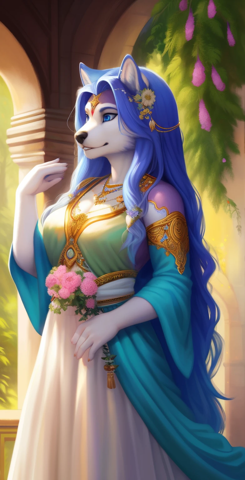 Chupa lobo
(best quality,4k,8k,highres,masterpiece:1.2),ultra-detailed,(realistic,photorealistic,photo-realistic:1.37),vivid colors,portraits
A girl standing next to a magnificent Chupa lobo. The girl has beautiful long, flowing hair and vibrant blue eyes that shine with curiosity. Her lips are delicately painted with a soft shade of pink. She is wearing a flowing white dress that flutters in the wind, adding a touch of ethereal beauty to the scene. The Chupa lobo is a majestic, mythical creature with a shimmering coat of colorful feathers and a slender body. Its eyes are piercing and wise, filled with ancient knowledge. The portrait captures the girl's sense of awe and wonder as she gazes up at the Chupa lobo, captivated by its presence. The background is filled with lush greenery and blooming flowers, creating a serene and magical atmosphere. The lighting accentuates the girl's features, casting a warm, golden glow on her face. The colors in the painting are vibrant and rich, evoking a sense of enchantment and mystery. The overall composition is balanced and harmonious, showcasing the beauty of both the girl and the Chupa lobo.