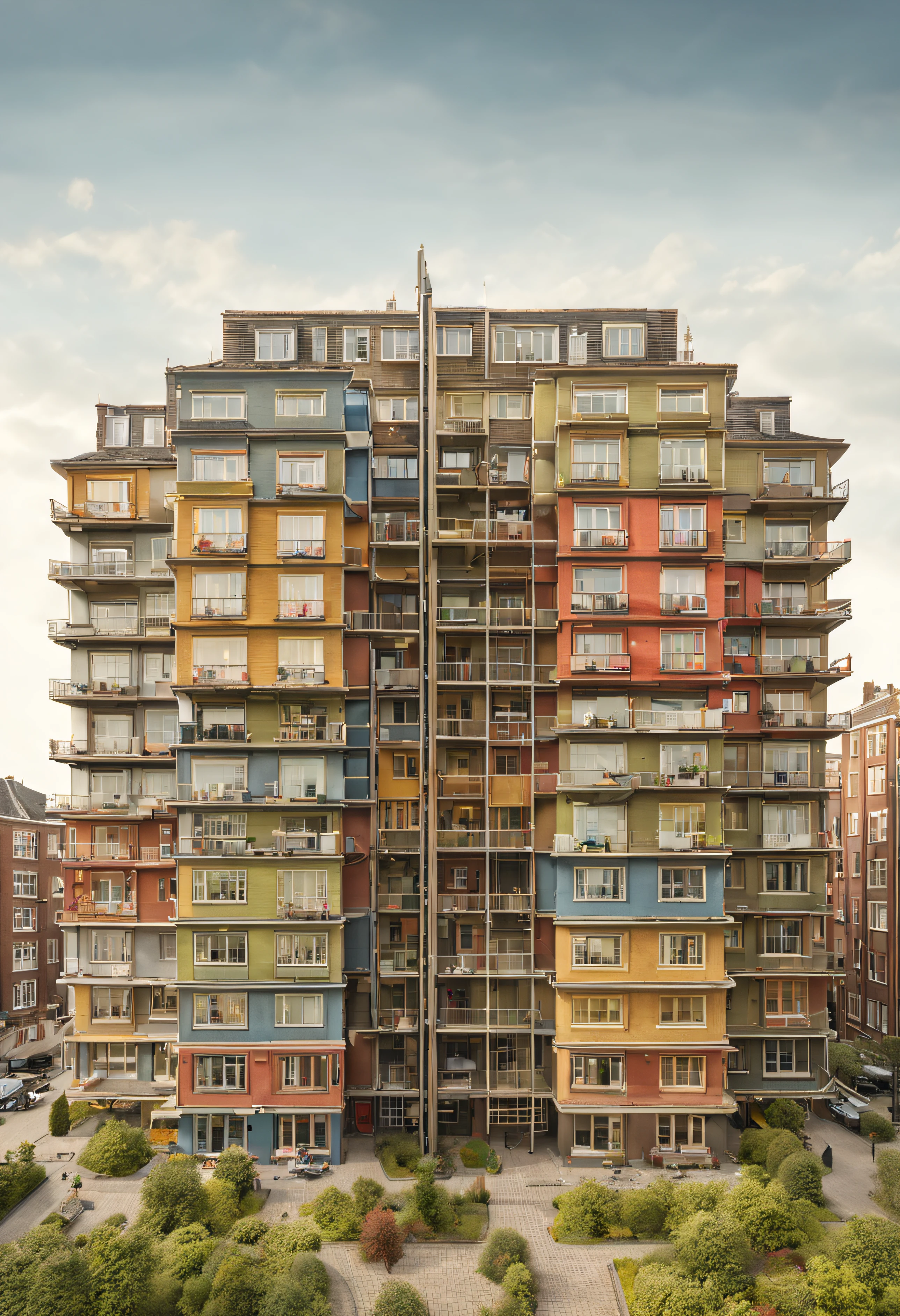 federal images of buildings, stacked city, Karel Dujardin, stacked houses, Inspired by Karel Dujardin, Inspired by Matthias Jung, stacked buildings, Multi-tiered mega-architecture, Inspired by Klaas Jans. fischl, lots of buildings, highdensity, lots of buildings, amsterdam house view