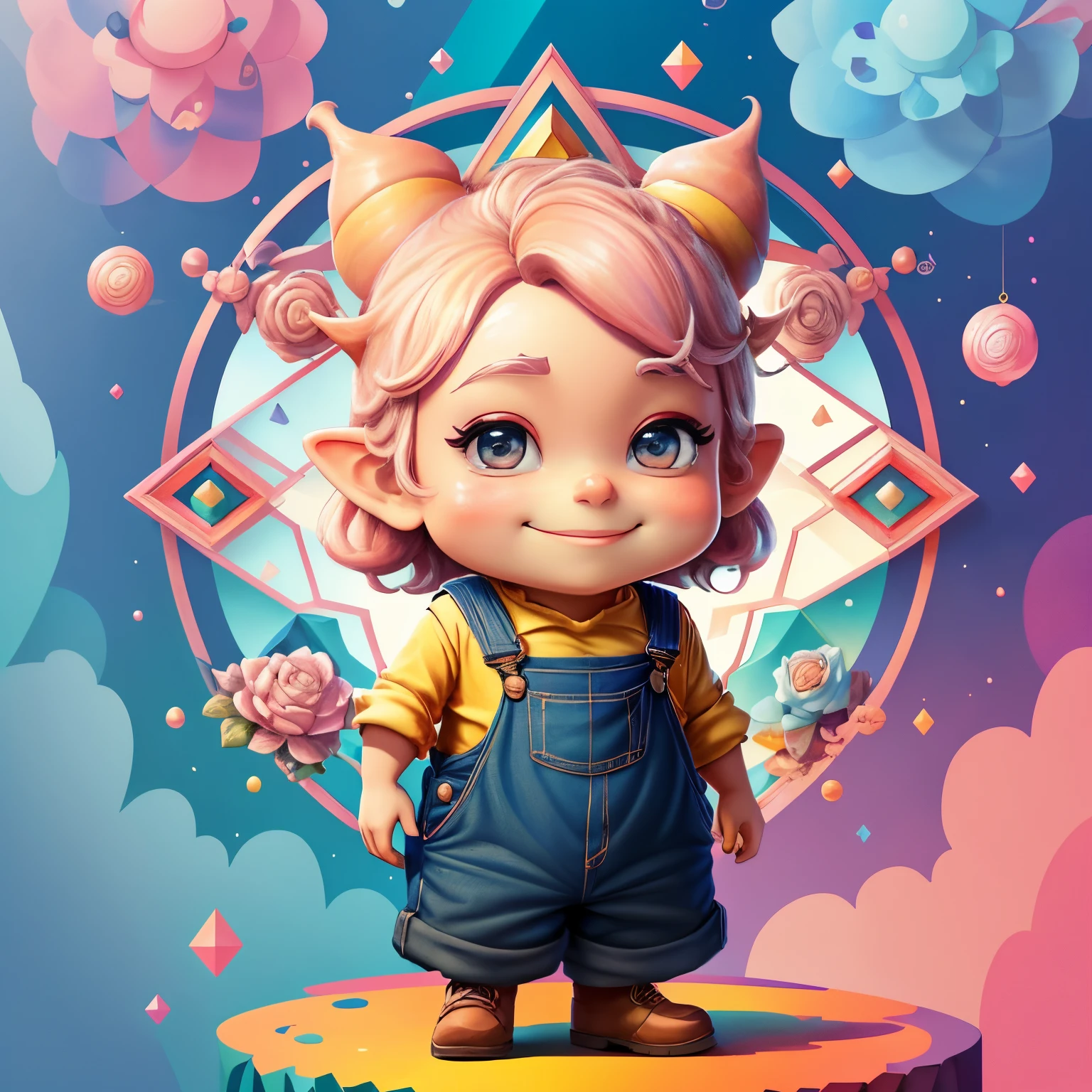 ((cute gnome smiling wearing overalls in a beautiful garden)) - Criador: Walt Disney2023) ), ,, ( Walt Disney acolchoamento ,multidimensional geometric wall PORTRAIT, arte, Chibi,
Yang08k, lindo, Colouring,Rose
Primary works, qualidade superior, melhor qualidade, Arte Oficial, Beautiful and Aesthetic,)) ), ,, Walt Disney acolchoamento ,multidimensional geometric wall PORTRAIT, arte, Chibi,
Yang08k, lindo, (Colouring, rosa), amarelo ,azul ,vermelho e branco)
Primary works, qualidade superior, melhor qualidade, Arte Oficial, Beautiful and Aesthetic,