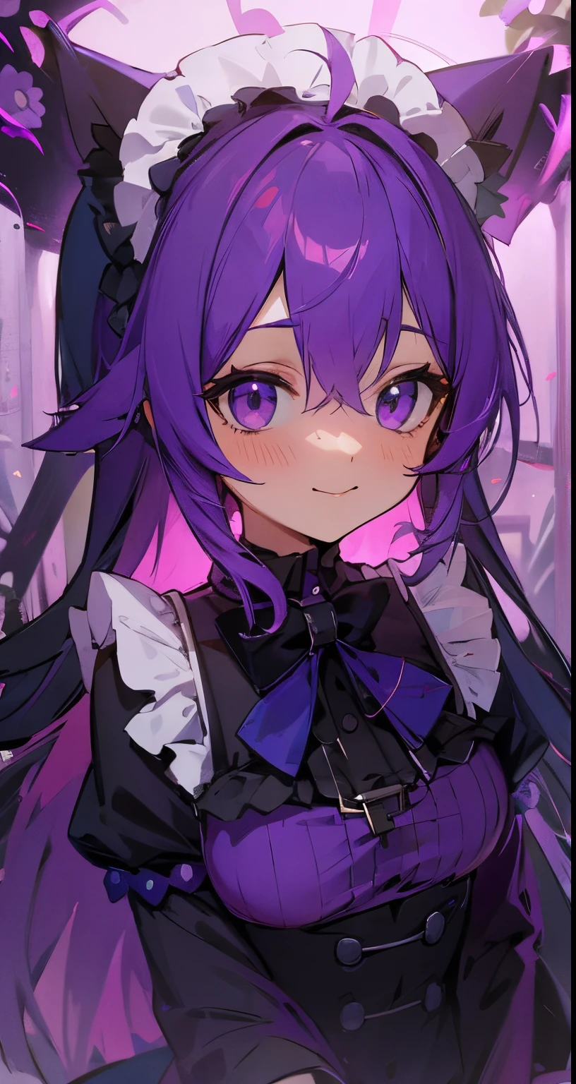 Purple colored hair,purpleeyes