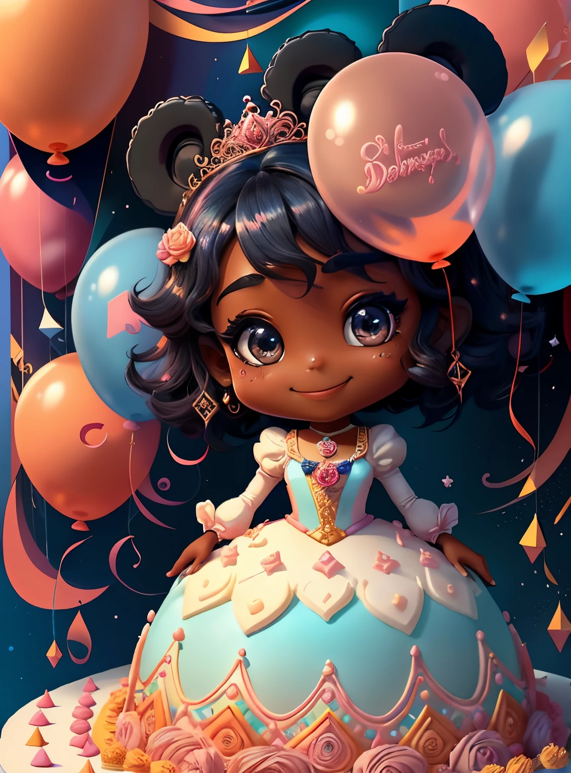 ((cute black princess smiling, happy celebration, ballons, beautiful cake )) - Criador: Walt Disney2023) ), ,, ( Walt Disney acolchoamento ,multidimensional geometric wall PORTRAIT, arte, Chibi,
Yang08k, lindo, Colouring,Rose
Primary works, qualidade superior, melhor qualidade, Arte Oficial, Beautiful and Aesthetic,)) ), ,, Walt Disney acolchoamento ,multidimensional geometric wall PORTRAIT, arte, Chibi,
Yang08k, lindo, (Colouring, rosa), amarelo ,azul ,vermelho e branco)
Primary works, qualidade superior, melhor qualidade, Arte Oficial, Beautiful and Aesthetic,