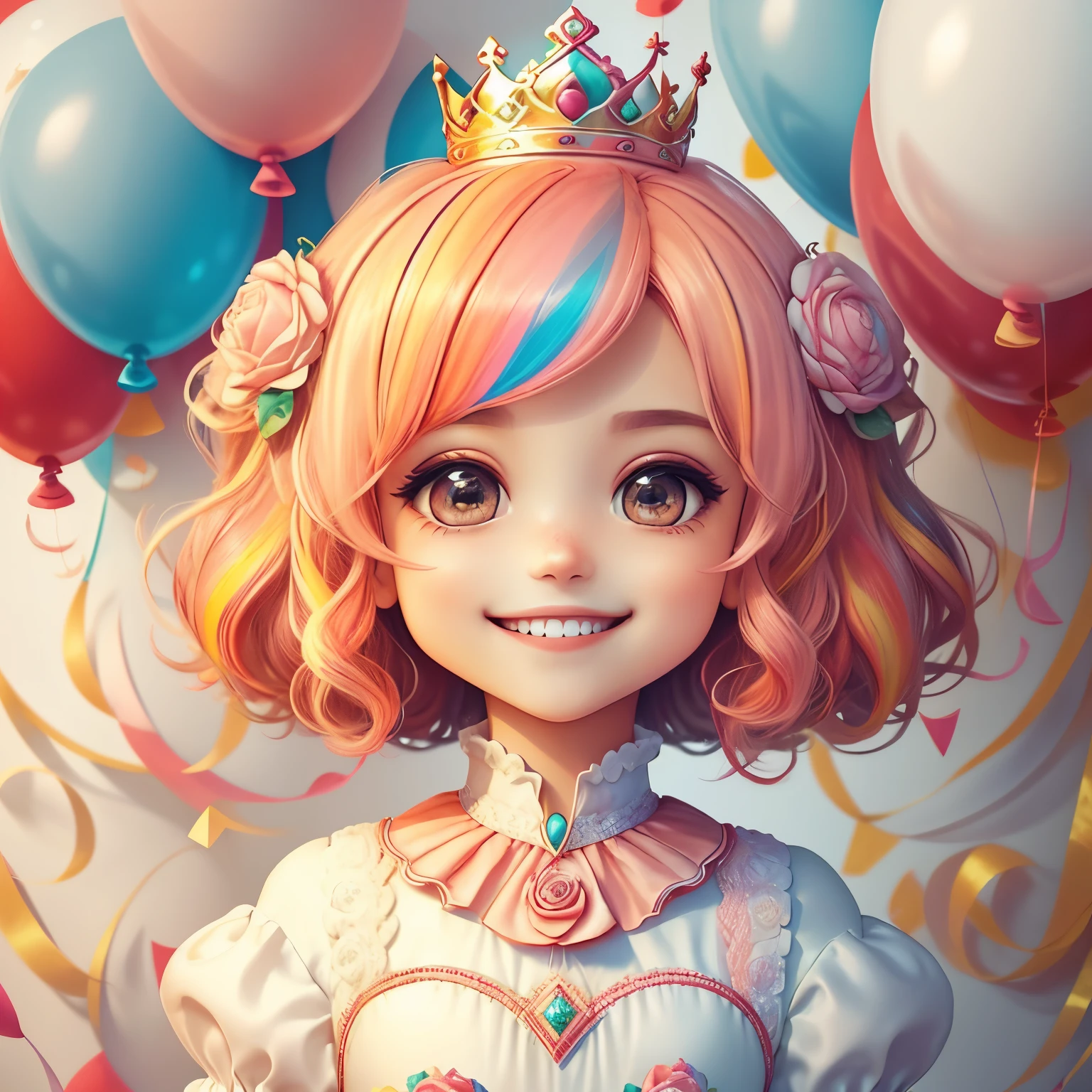 ((|) (cute princess smiling, happy celebration, ballons, beautiful cake ) stylized identical to 1940 |)), acolchoamento ,multidimensional geometric wall PORTRAIT, arte, Chibi,
Yang016K, lindo,(( Predominant red coloration ,rosa e branco))
Primary works, qualidade superior, melhor qualidade, Arte Oficial, Lindo e Estetaduardo Kobra acolchoamento ,multidimensional geometric wall PORTRAIT, arte, Chibo,detalhes