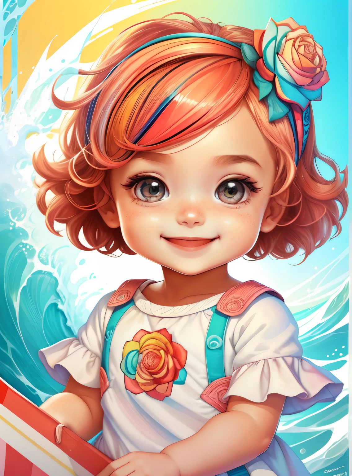 ((|) (cute baby girl smiling with a beautiful surf board) stylized identical to 1940 |)), acolchoamento ,multidimensional geometric wall PORTRAIT, arte, Chibi,
Yang016K, lindo,(( Predominant red coloration ,rosa e branco))
Primary works, qualidade superior, melhor qualidade, Arte Oficial, Lindo e Estetaduardo Kobra acolchoamento ,multidimensional geometric wall PORTRAIT, arte, Chibo,detalhes