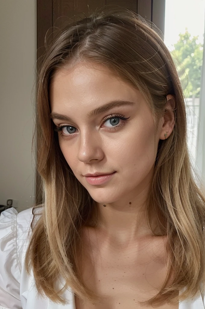 ((best quality)), ((Meisterwerk)), (Detailliert), Perfektes Gesicht, 1.1, Hochdetaillierte Gesichts- und Hautstruktur, Detaillierte Augen, Anna Björn a 21 year old blonde swedish girl, cute selfies, cute makeup, aesthetic instagram pictures