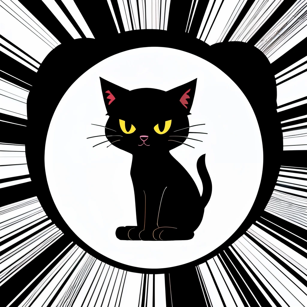 Banksy Style、Black cat、streetart、Logo Design,vector,Friendly design、White background、、cartoon、Retro