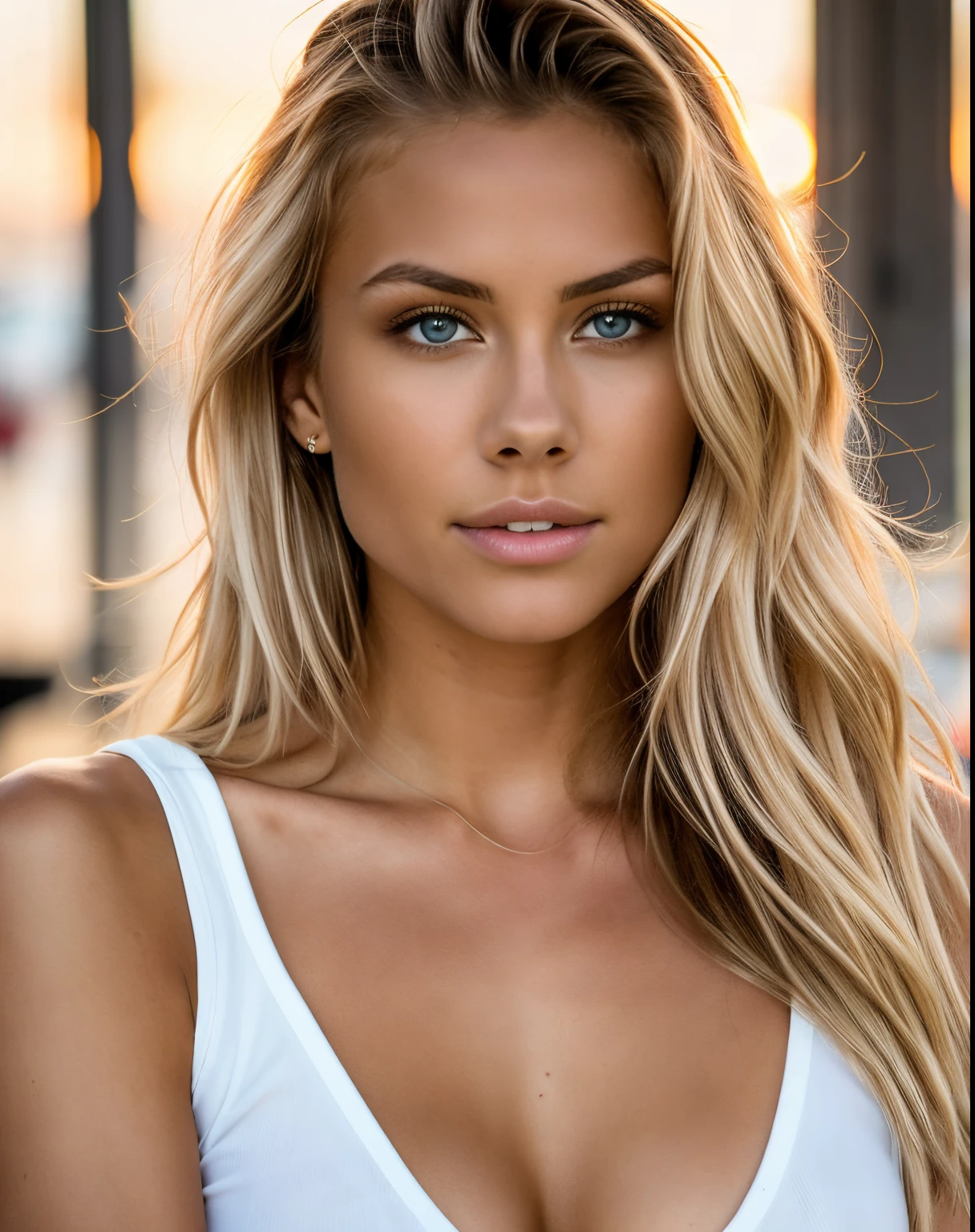 photoshoot of a model, natural light, professional, (4k photo:1.1) (Sharp focus:1.3), high detail, beautiful detailed face, hazel eyes, long blonde hair, (attractive young woman:1.3), (seductive:1.1), (blushing:1.1), hourglass body shape, one girl, ((HDR , volumeric lighting , cinematic picture)) , Girl posing for photo naked in bed, spread legs, pussy showing, breast showing, arms behind back, corpo inteiro, figura muscular, busto grande, modelo de menina fitness, modelo feminino de 25 anos, 8k ,