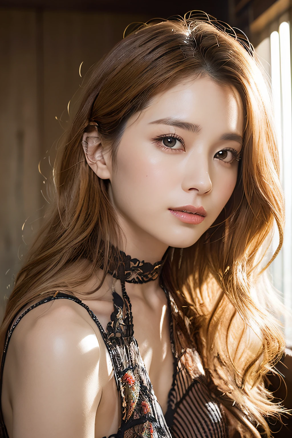 (8K、Raw photography、top-quality、masuter piece:1.2)、ultra-detailliert、ultra res、(realisitic、rialistic photo:1.37)、portlate、high-definition RAW color photography、Professional Photography、highly detailed and beautiful、ighly detailed、8K Picture Wallpaper、amazing detailed、huge filesize、Official art、Highly detailed CG Unity 8K wallpaper Highly detailed woman、madame、40 year old woman with a handsome face, very fine eyes、highlydetailed skin、extremely detailed fingers、highly detailed nose、very detailed detailed mouth、Perfect Anatomy、细致背景、Detailed clothing、de pele branca、glistning skin、Semi-long、A smile、Lifelike face、Delicate eyes、Sauce order、Looking at the camera、cowboy shot、front facing、standing athletic pose、动态照明、barechested