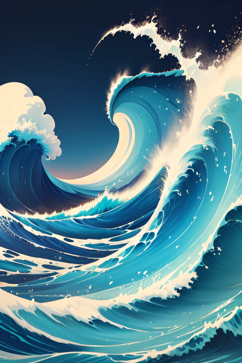 pintura de onda kanagawa