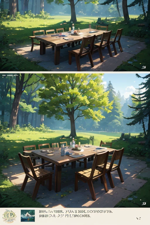 Anime scenes of the forest，There is a path and a row of chairs, Official animation stills, anime scene, screenshot from the anime film, anime jade camping, TV animation stills, Today’s recommended anime is still, in the anime film, Anime countryside landscape, Screenshot of the 2012 animation, Popular isekai anime, animation still frame, anime still images