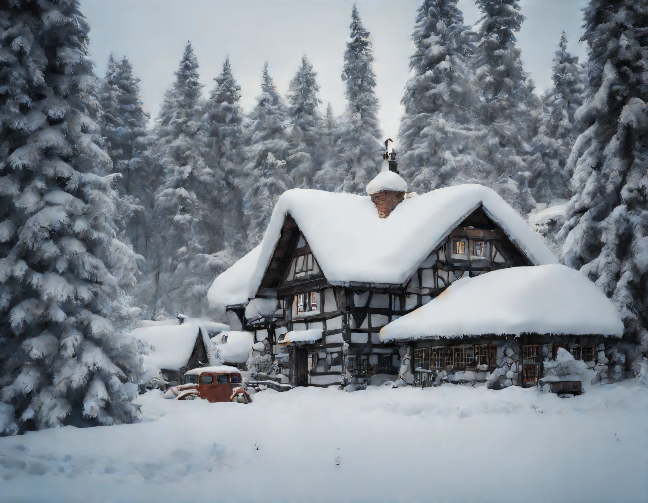 There is one snowy Wonderland with its own snowy Wonderland, in this country everything is made of snow - snow houses, snow machines, Snowmen live in this Snowy Wonderland, this Snowy Wonderland is very beautiful, festive and magical, show all the details of the wonderland, higly detailed, hight resolution, 电影灯光, cinematic shot, Film grain, Hi-Def, master operator's work