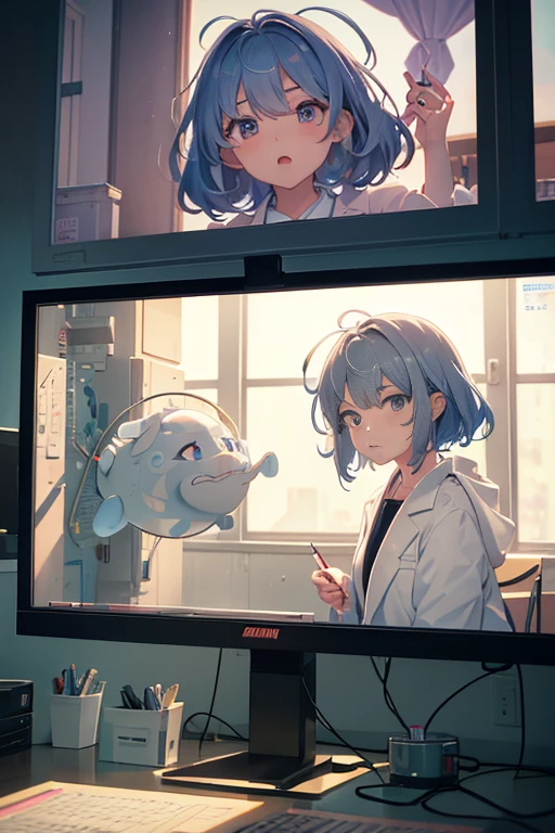 Animation scene drawn by a man looking at the window, brain in a vat!!, Put on a lab coat, ( ( ( Ji Chengyao ) ) ), TV animation stills, Screenshot of the 2012 animation, brain in a vat!!!, In anime, animation stills, typical anime classroom, in an anime masterpiece