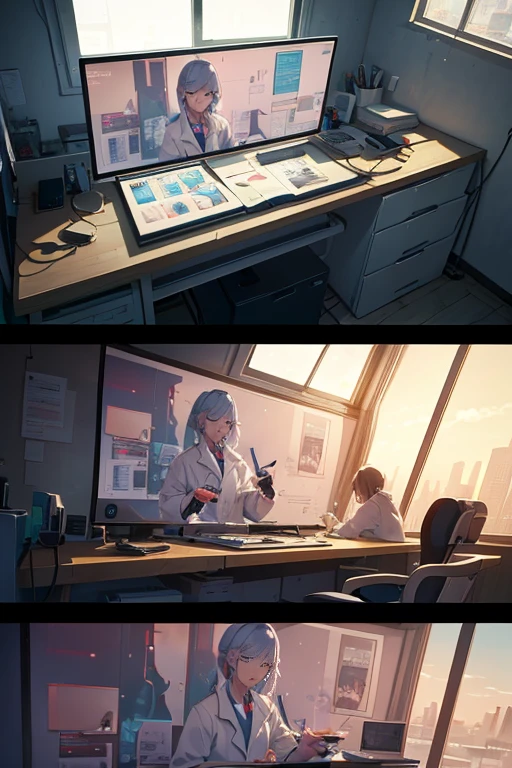 Animation scene drawn by a man looking at the window, brain in a vat!!, Put on a lab coat, ( ( ( Ji Chengyao ) ) ), TV animation stills, Screenshot of the 2012 animation, brain in a vat!!!, In anime, animation stills, typical anime classroom, in an anime masterpiece
