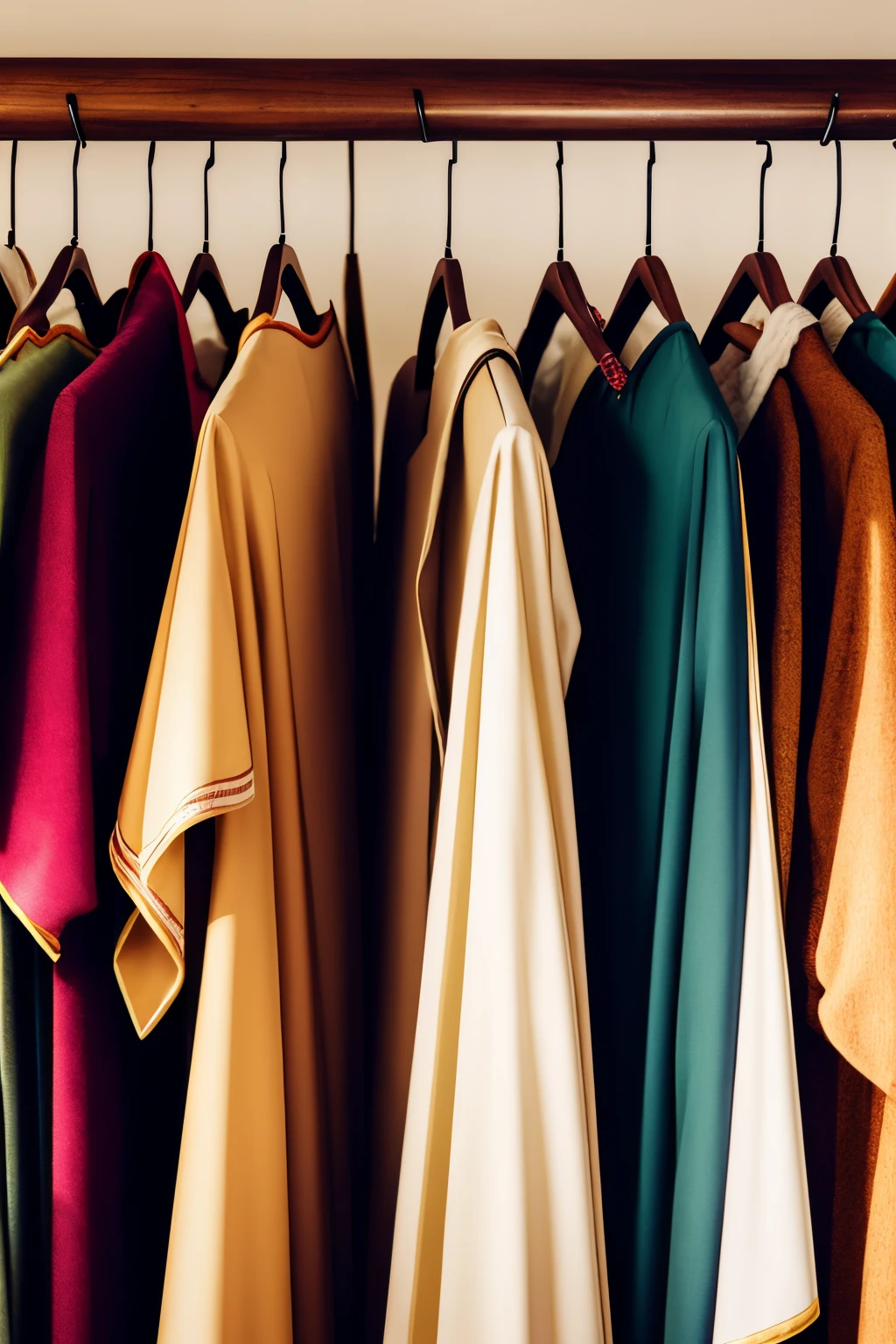 vestments,Vintage,Thrift,rack,It takes many clothes,The sunlight is shining in,