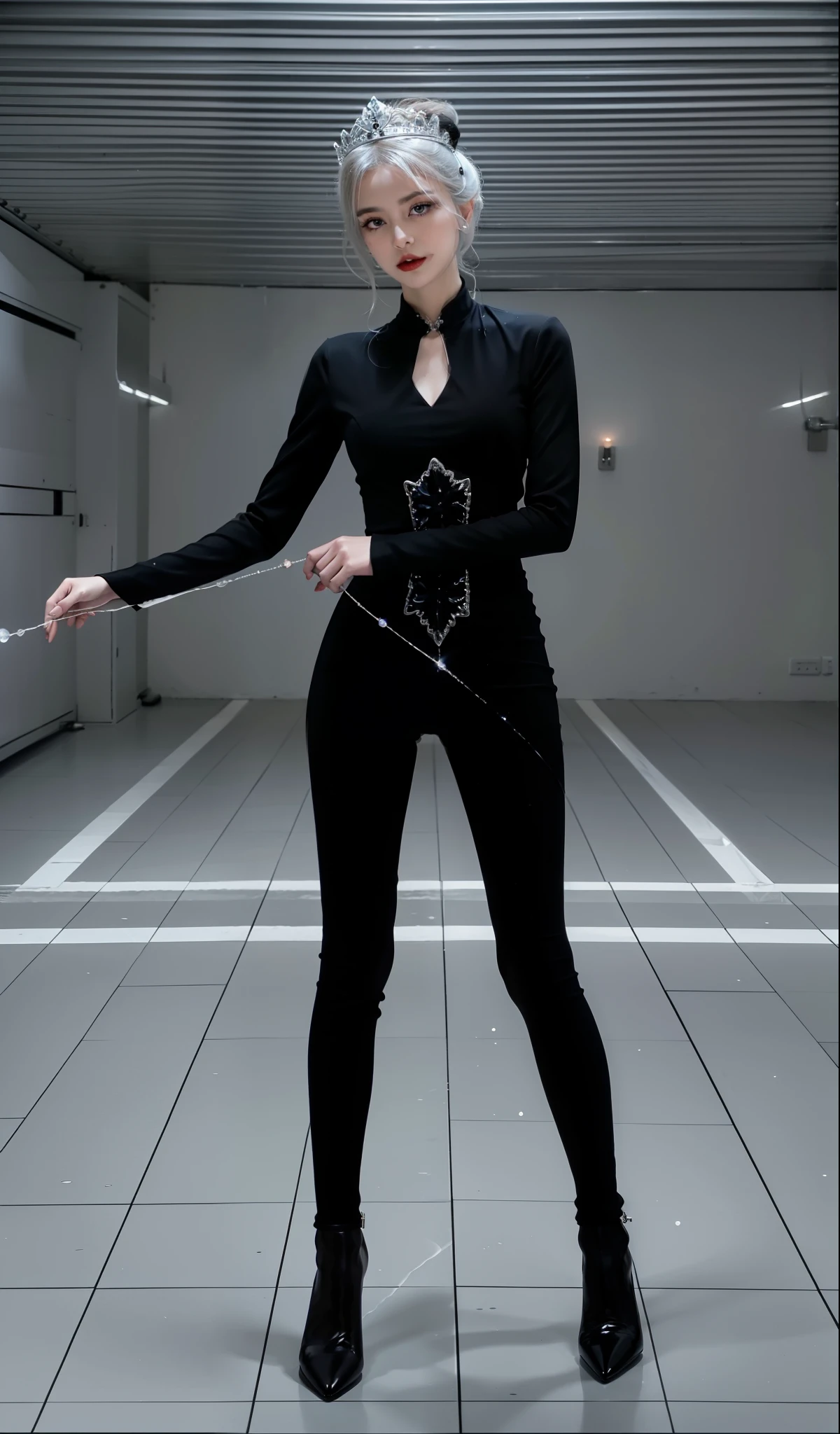 Imperial sister,A detailed eye,Snow Queen,put the crown on your head,Detailed facial expressions,Ripe body,Tall figure,Number,legs long,4K,k hd,fleshy feeling,White translucent lace,Fair and plump figure,Nice face,Cherry small mouth,beautiful and delicious(3D royal sister),a plump buttocks,gloss gel coat,Vampire queen wears luxurious dress,Crystal Gem Crown,