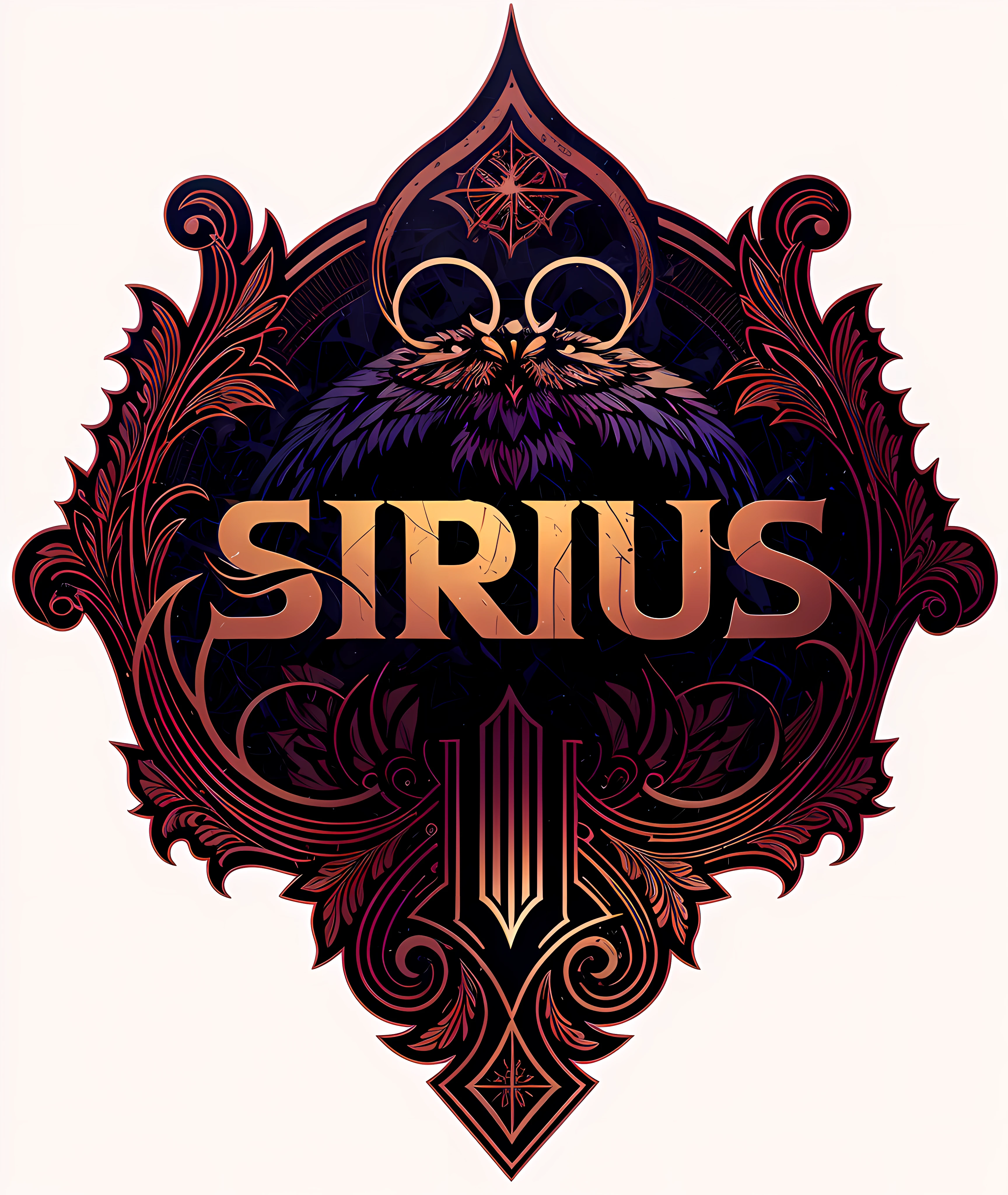 a closeup of a sign with a bird on it, sirius, [sirius], Sirius A e Sirius B, sidioso, Estrela Sirius , Sigilos, Arte Oficial, Sylas, logotipo estilizado do minotauro cyberpunk, SGI iris charts, Silvain Sarrailh, Estilo de Greg Simkins, official rendering, Arte Oficial, Destaque em ArtStation