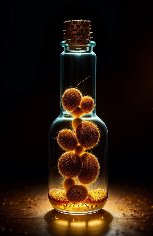 ant nest in a bottle, fluffy, realistic, atmospheric light refraction, by lee jeffries nikon d850 film stock photograph 4 kodak portra 400 camera f1.6 lens rich colors hyper realistic lifelike texture dramatic lighting unreal engine trending on artstation cinestill 800, Style-Glass