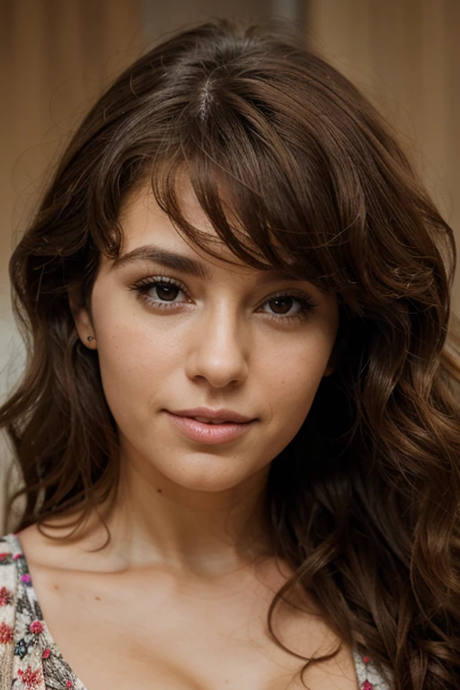 hyper-realistic brown curly hair woman, portrait photo, face from different perspectives