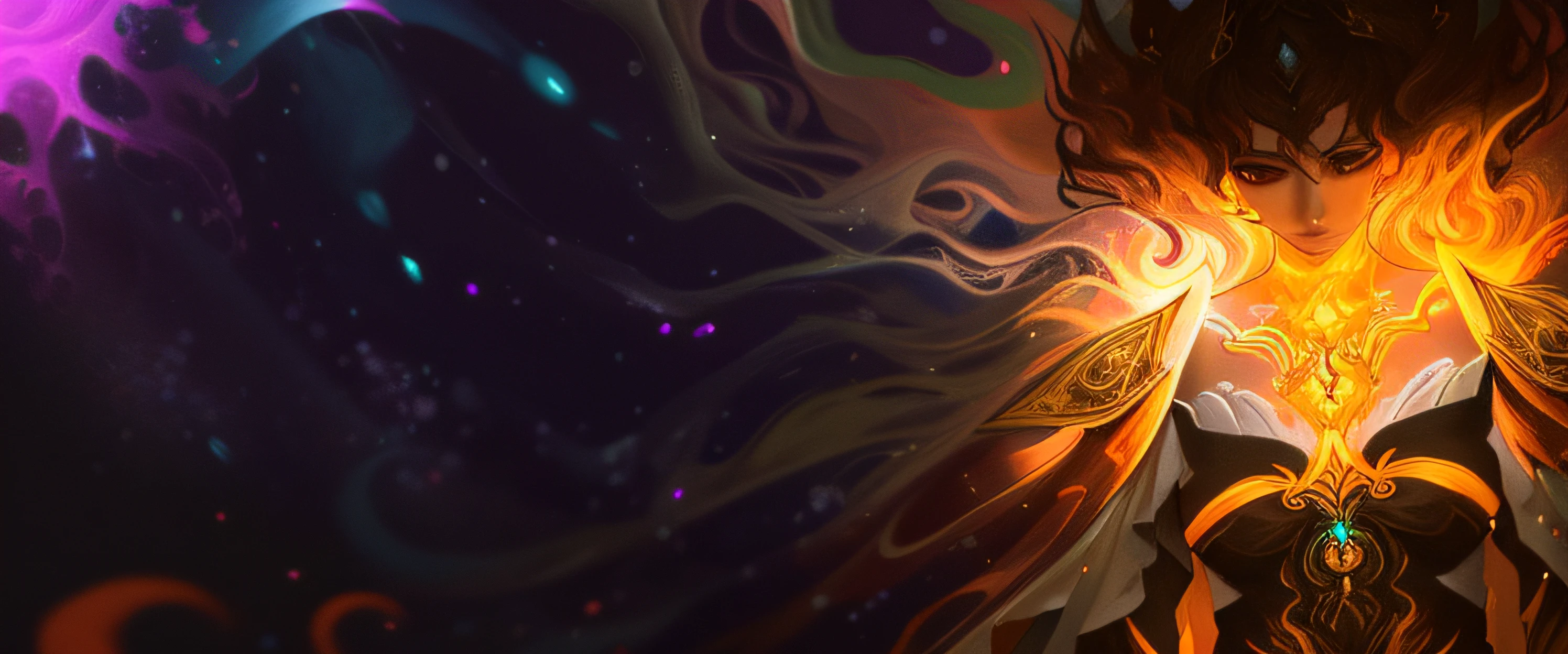 pintura digital colorida de uma mulher com um rosto brilhante, fiery particles, fundo do fogo fractal, fiery particles, arte de fundo, Arte digital altamente detalhada em 4k, chama fractal. altamente_detalhado, chama fractal, Arte Digital 4K, Arte digital detalhada em 4k, arte digital 4k, Arte Digital 4K, Arte bonita UHD 4K
