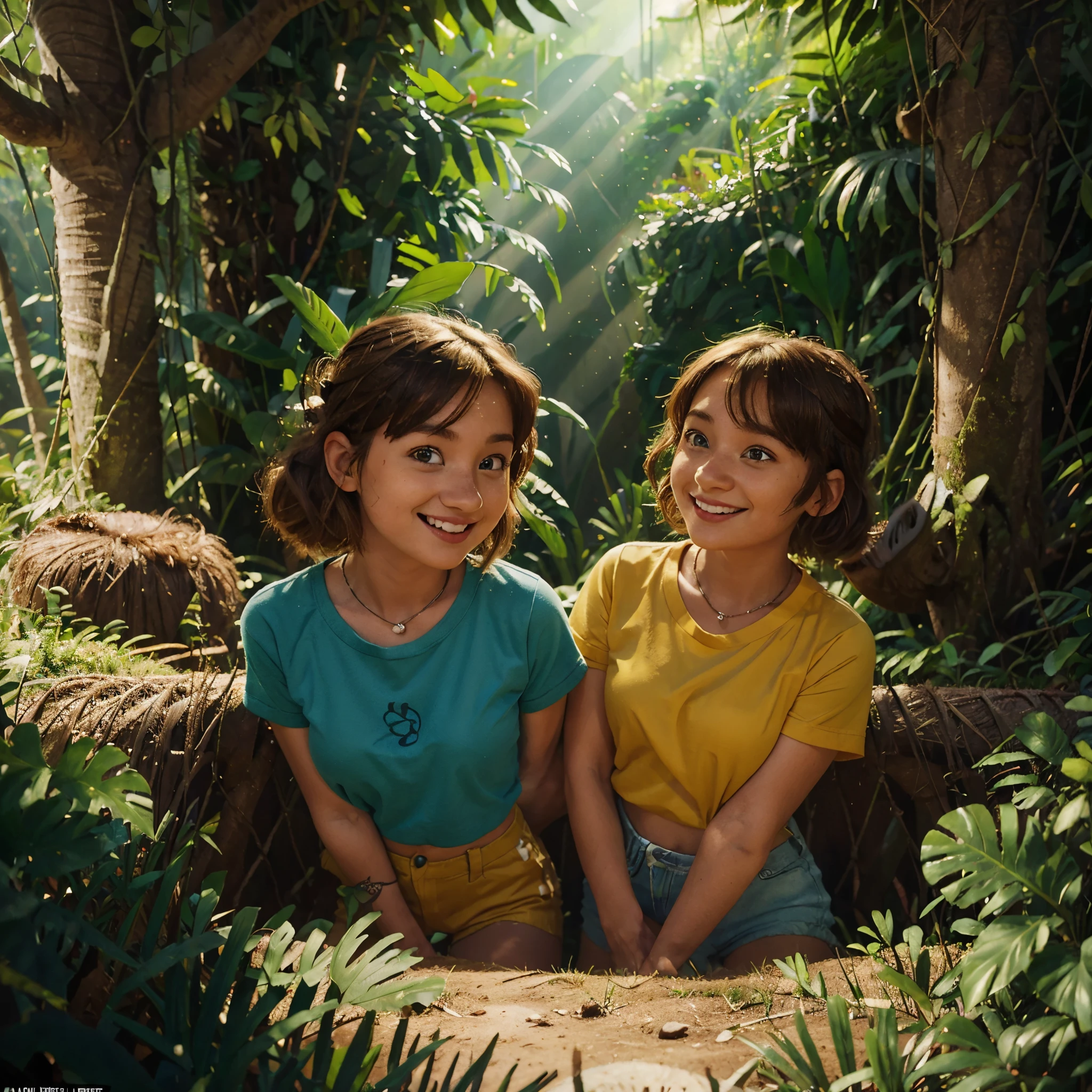 A (((beautiful tween holding a monkey and a monkey in her arms,))) ((Ellie from the last of us part one)) a, Wearing micro skirt. ((And her get hugs with Lewd monkey groping her in jungle)).(realistic arts), intricate, (monkey craves her carnally), nipslip, puffy nip, milky, ((monkey grabbing breasts))