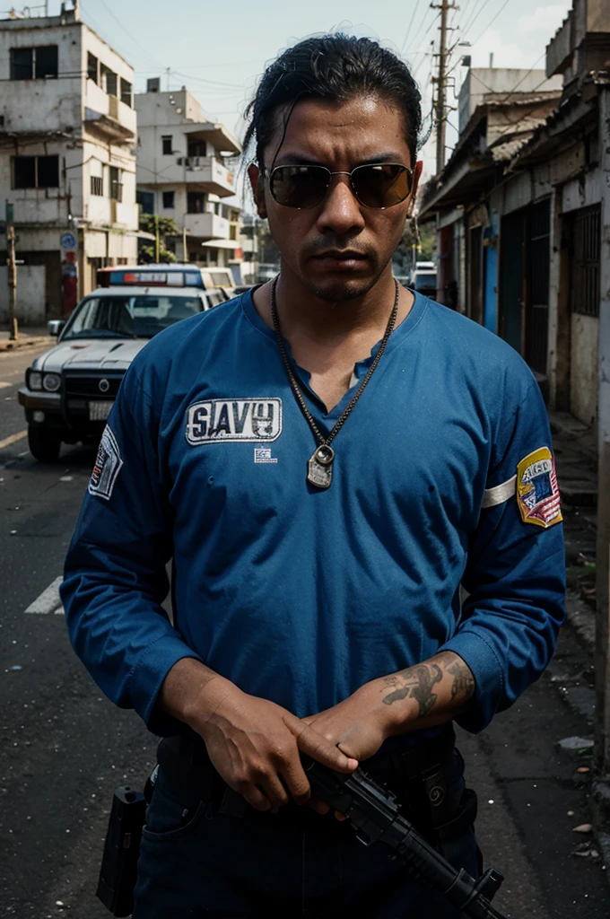 um homem negro, 30 anos, andarilho, usuario de intorpecentes em uma favela brasileira