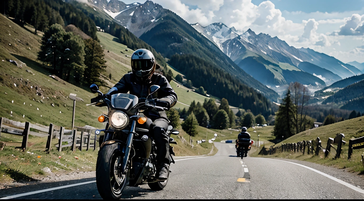 Biker in Austrian mountains