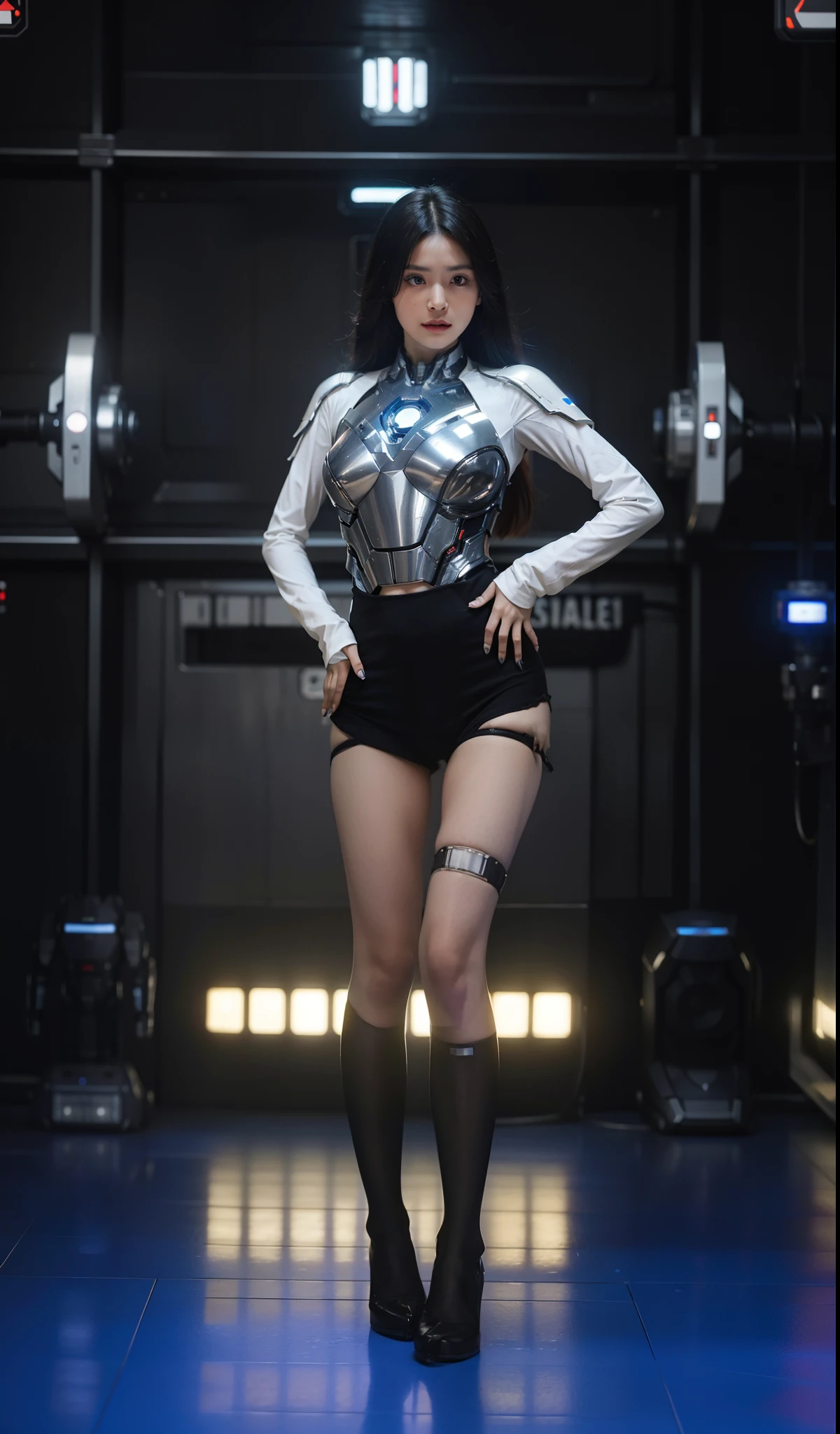 hyperrealistic see through white Superman in tech armor suit, scary, cyberneticpunk, glitchcore, film photography, rigging, 100mm, game asset, chintzy colors, Gothic , fluorescent lighting, ultra realistic, 16k resolution , ultra-high clarity , hyperrealism, uhd , looking at viewer , ultra hd picture , ultra high resolution , 8k smooth , ultra-high definition , perfect model face , nsfw , fulbody seen , fullbody shot , hips , foot , eroticism , sexy , defeat